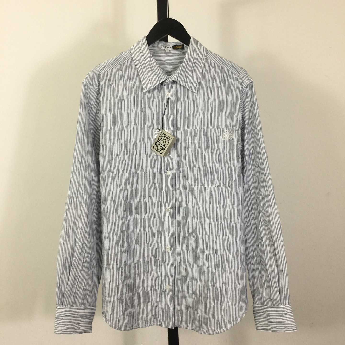 Loewe Striped Long-Sleeve Shirt 'Blue/White' - FashionPlug