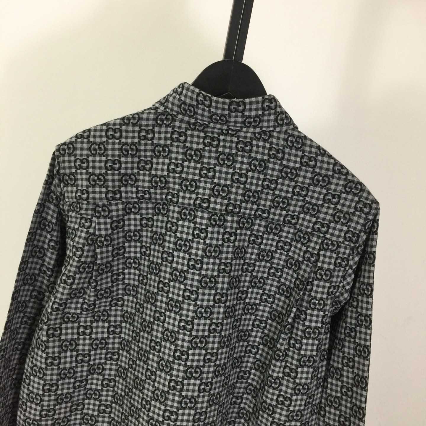 Gucci GG Gingham Cotton Wool Jacquard Shirt - FashionPlug