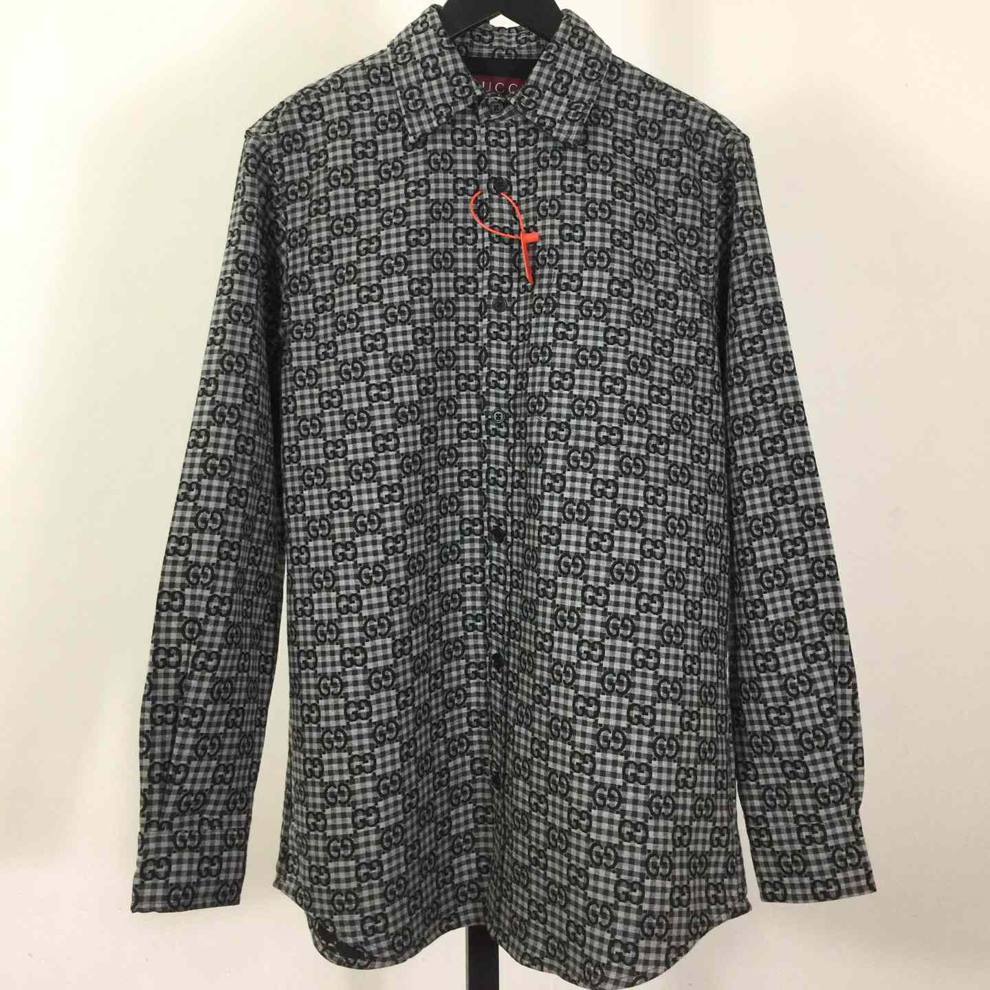 Gucci GG Gingham Cotton Wool Jacquard Shirt - FashionPlug