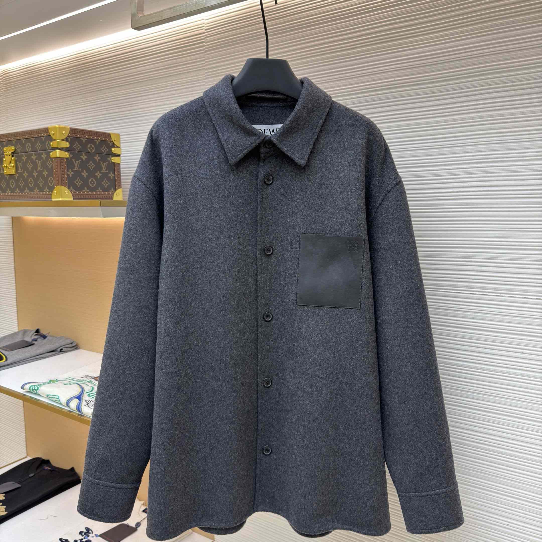 Loewe Overshirt In Wool And Cashmere - FashionPlug