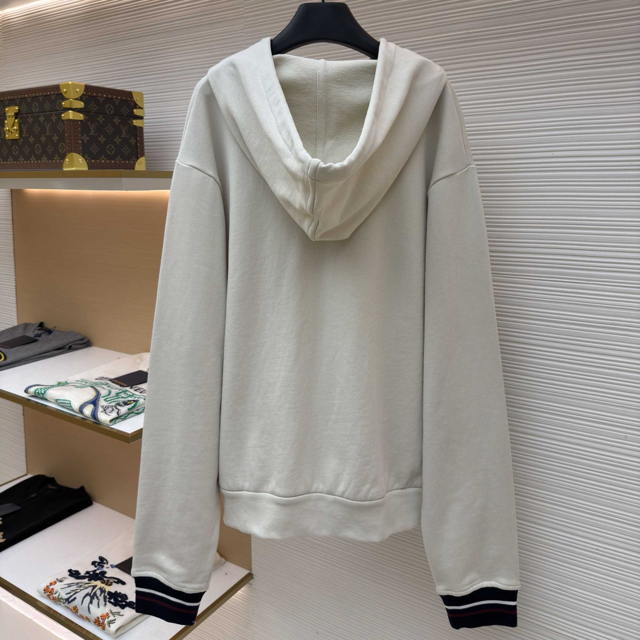 Prada   Cotton Fleece Zipper Hoodie - FashionPlug