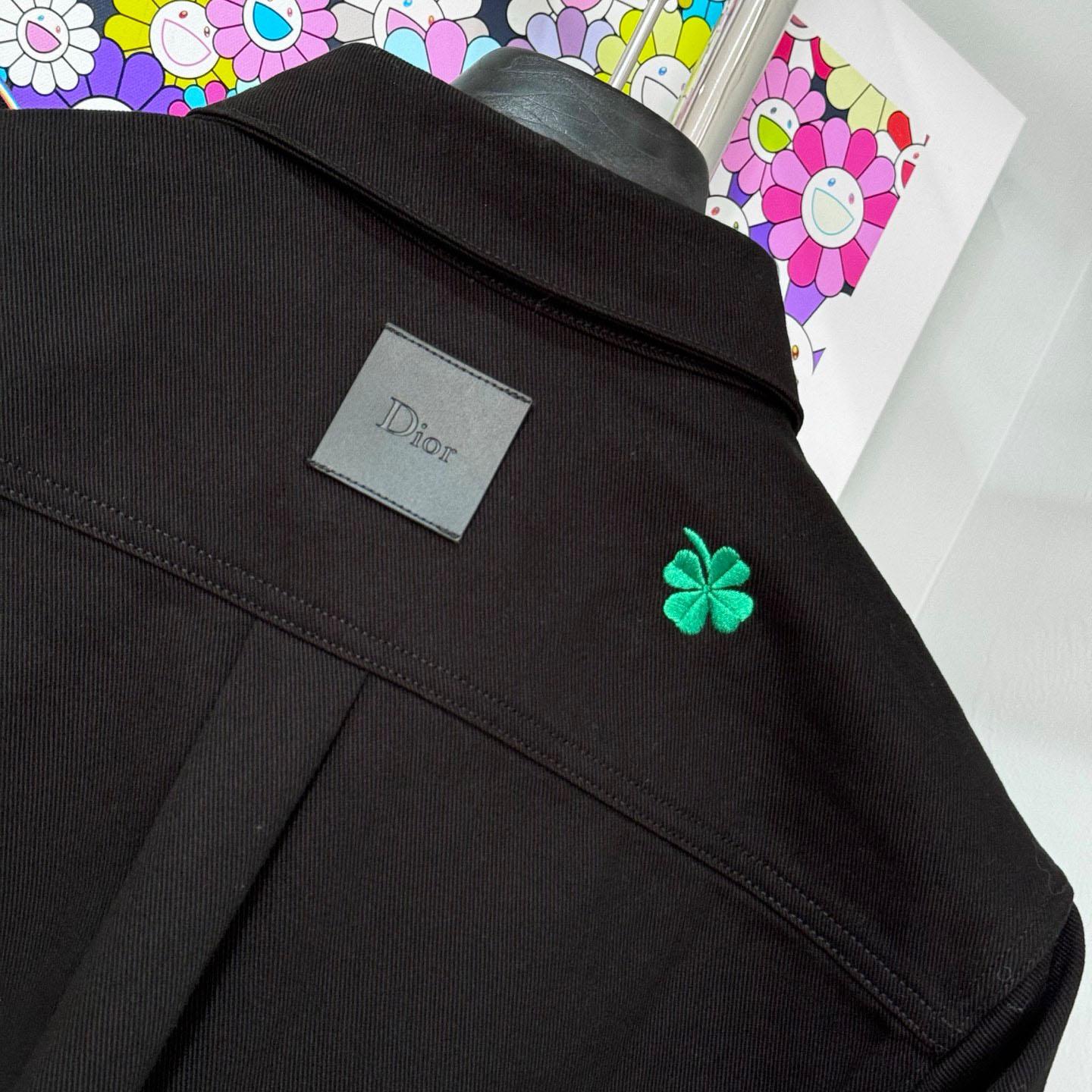 Dior Overshirt with Dior Clover Embroidery  - FashionPlug