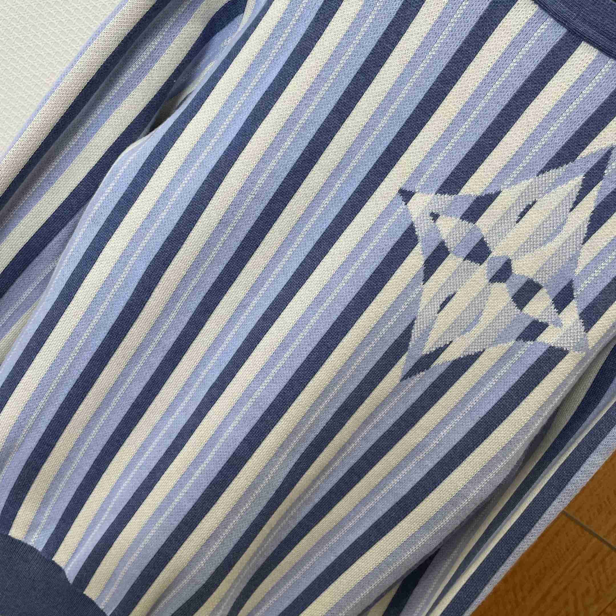 Louis Vuitton Striped Jacquard Cardigan 1AJUHI - FashionPlug