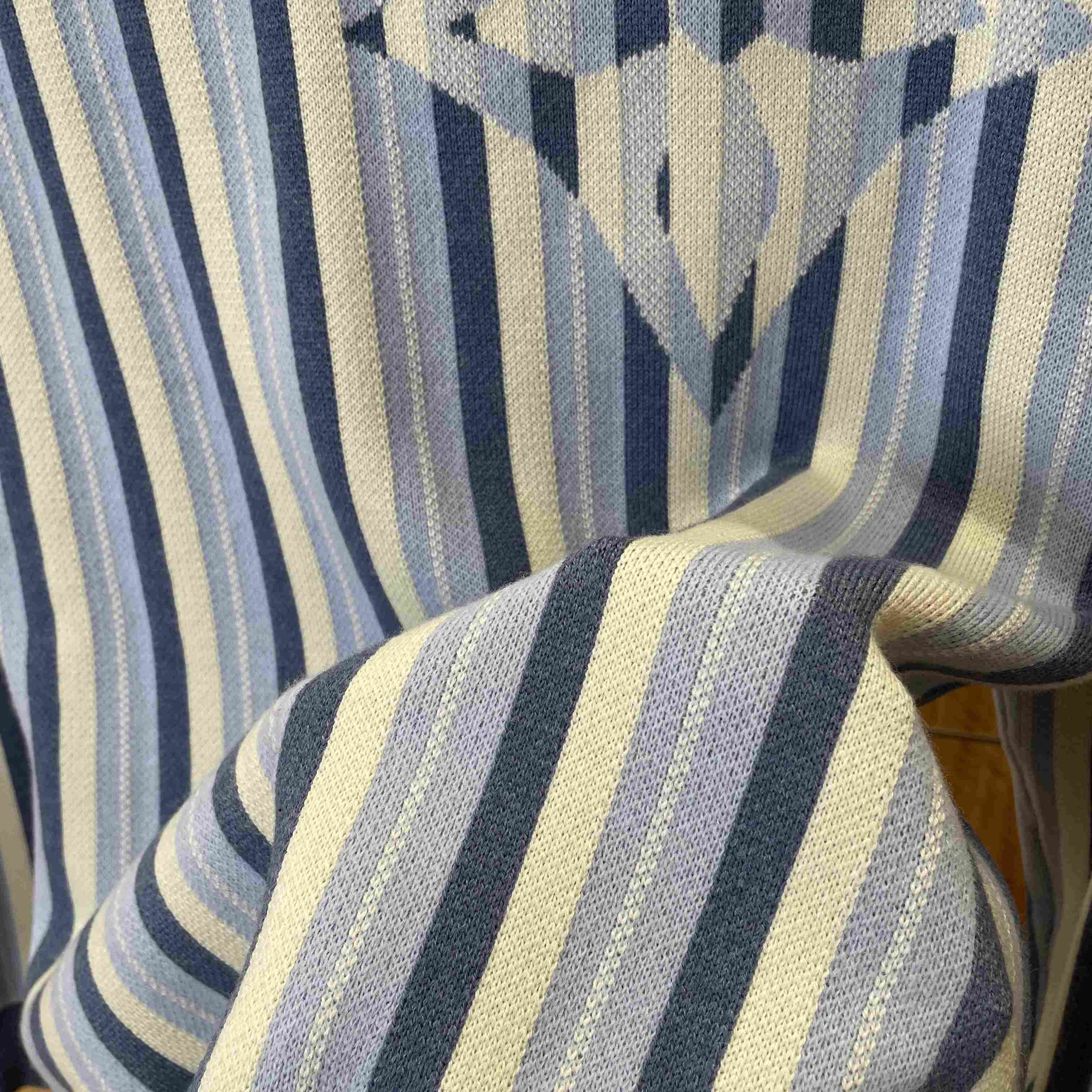 Louis Vuitton Striped Jacquard Cardigan 1AJUHI - FashionPlug