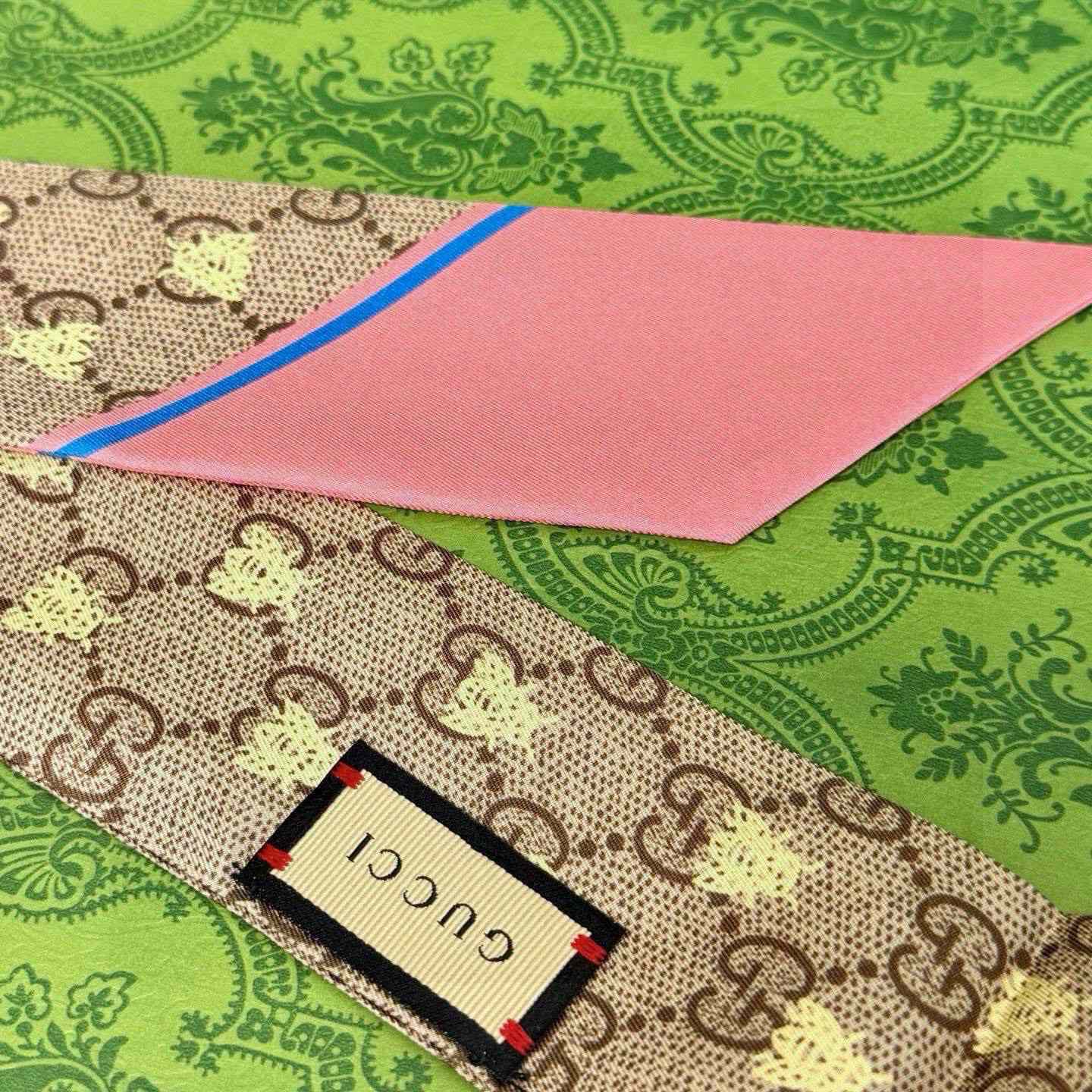 Gucci GG Jacquard Silk Scarf 6x90cm - FashionPlug