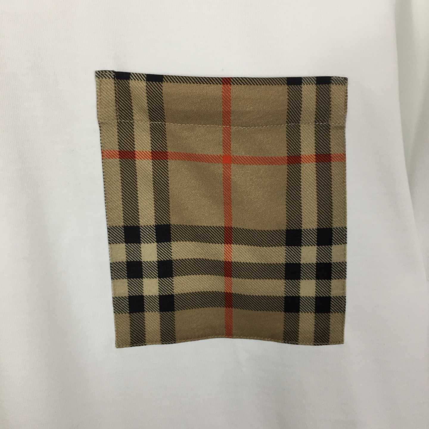 Burberry Check Pocket Cotton T-shirt - FashionPlug