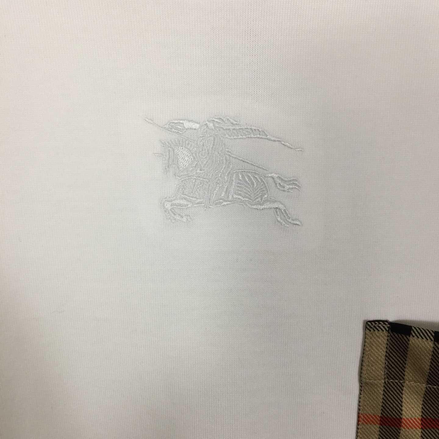 Burberry Check Pocket Cotton T-shirt - FashionPlug