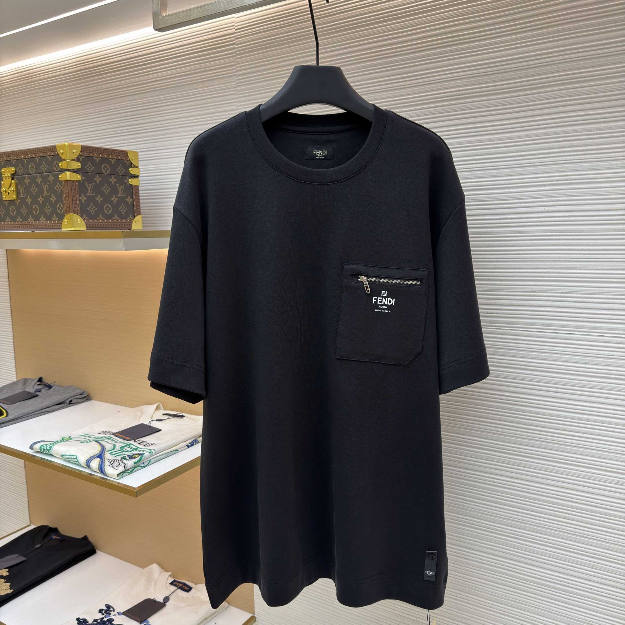 Fendi Black Cotton T-shirt - FashionPlug