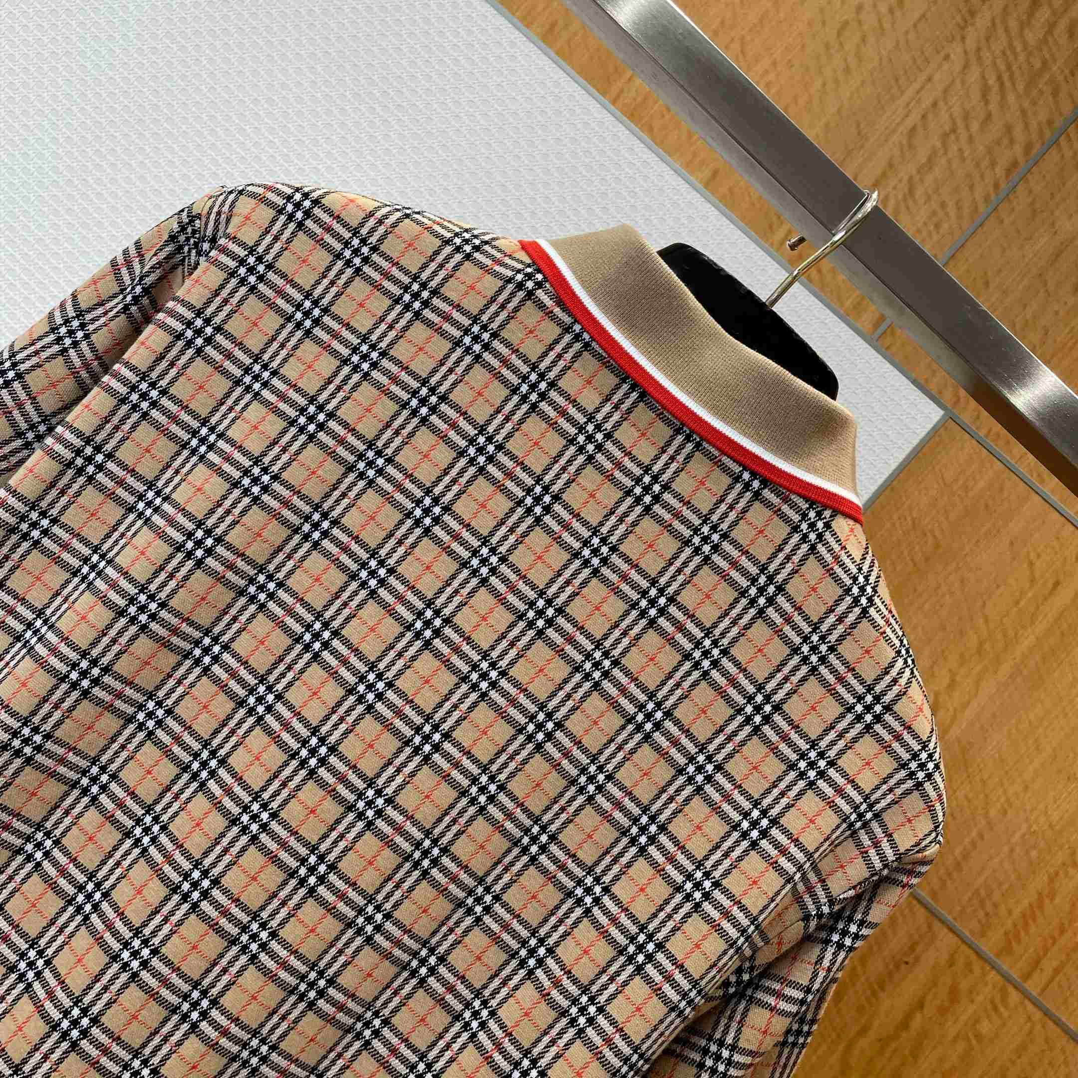 Burberry Check Cotton Blend Polo Shirt - FashionPlug