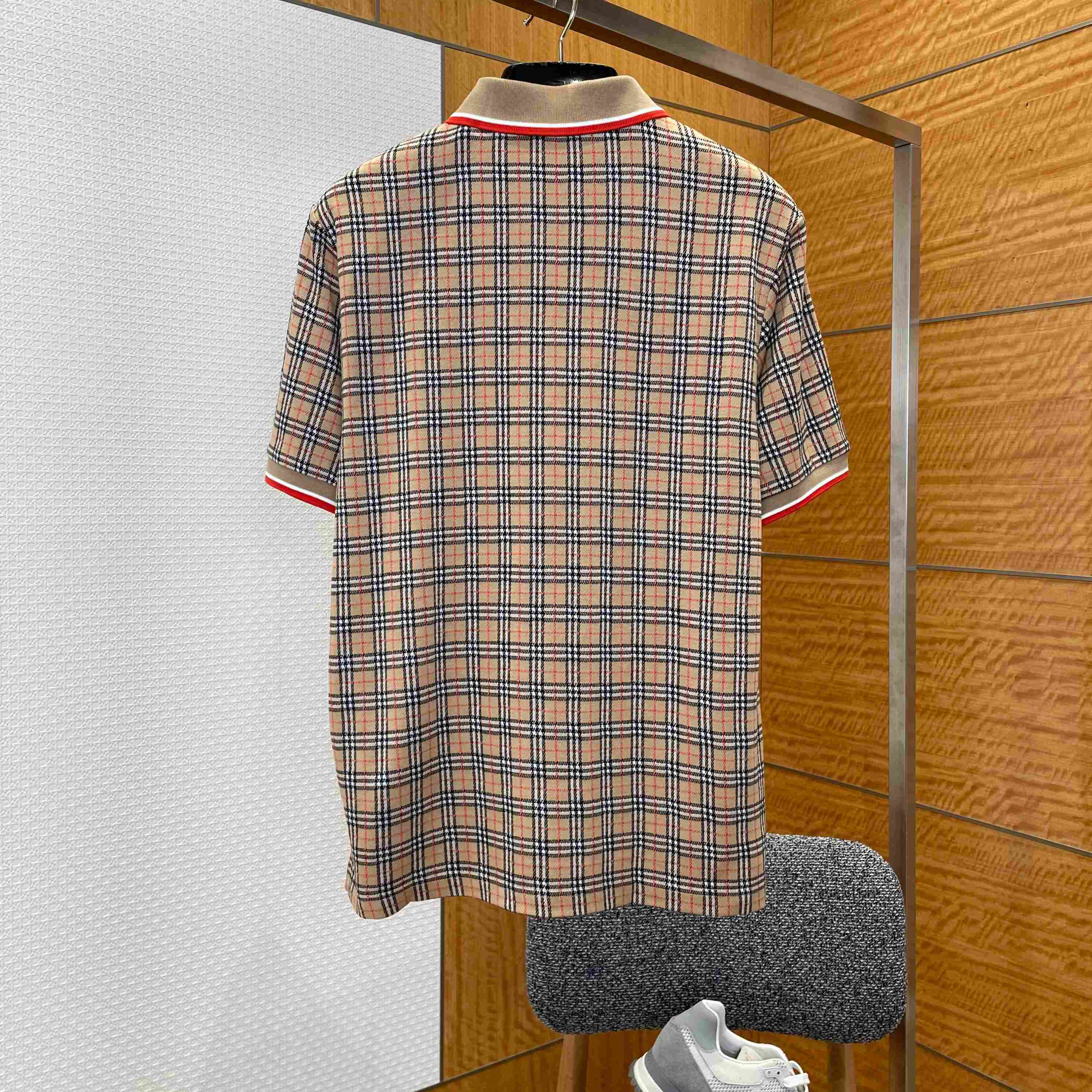 Burberry Check Cotton Blend Polo Shirt - FashionPlug