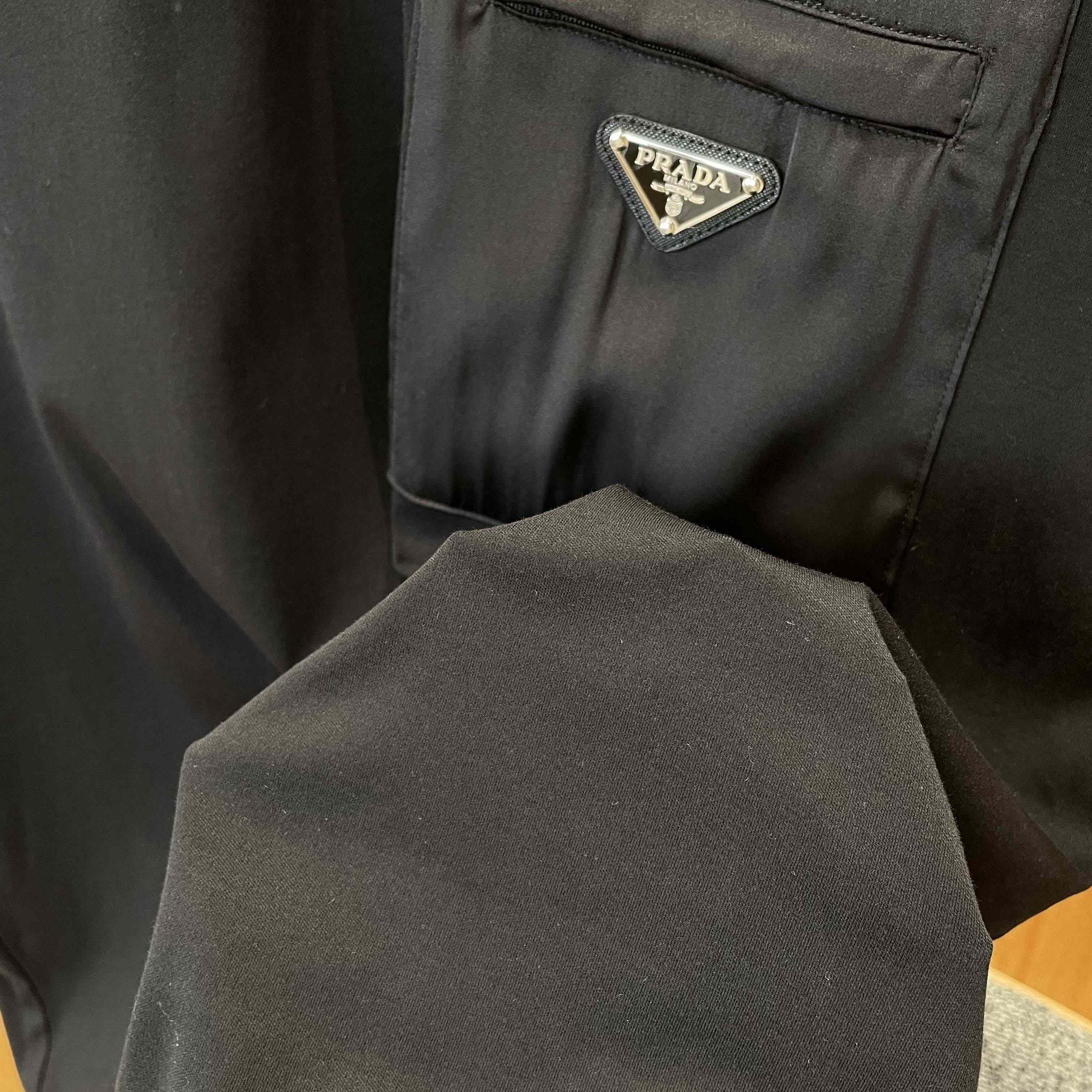 Prada Stretch Cotton Polo Shirt With Re-Nylon Details - FashionPlug