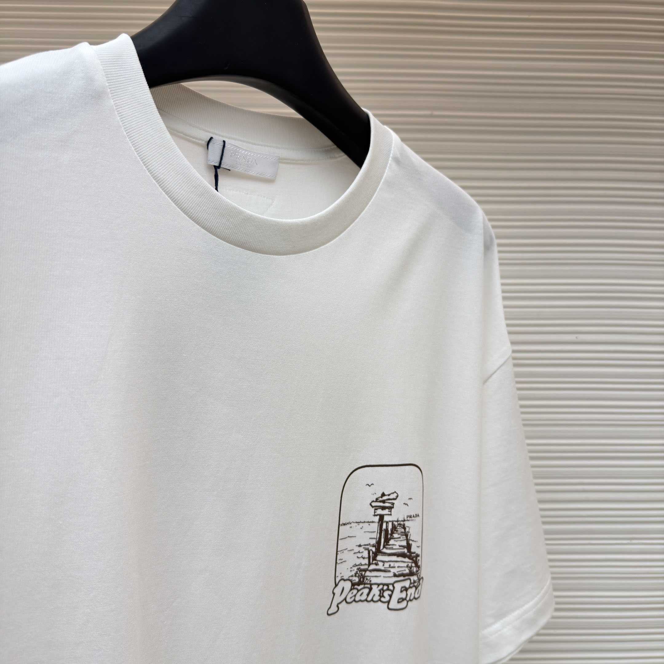Prada Printed Cotton T-shirt - FashionPlug