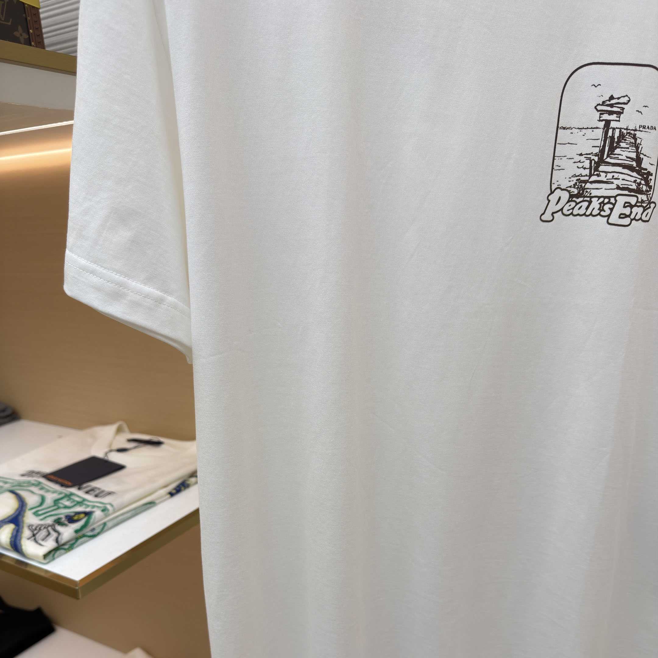 Prada Printed Cotton T-shirt - FashionPlug