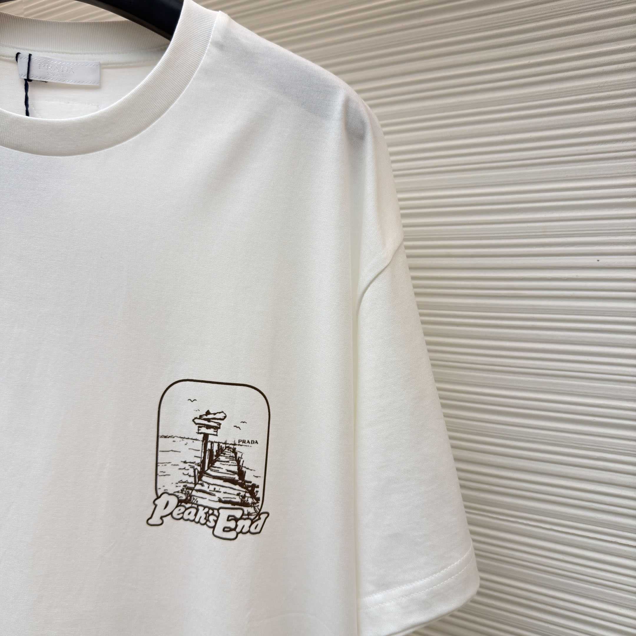 Prada Printed Cotton T-shirt - FashionPlug