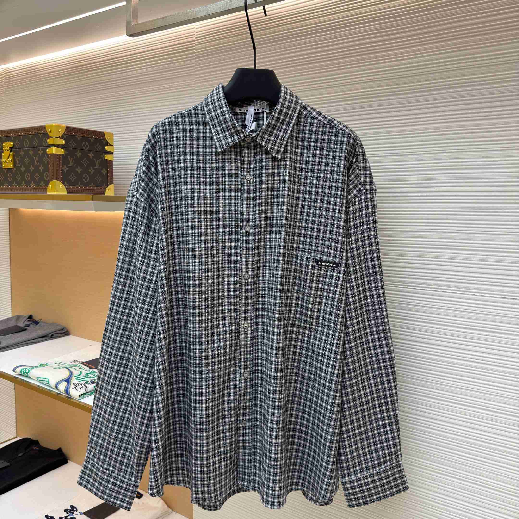 Acne Studios Flannel Button-up Shirt - FashionPlug