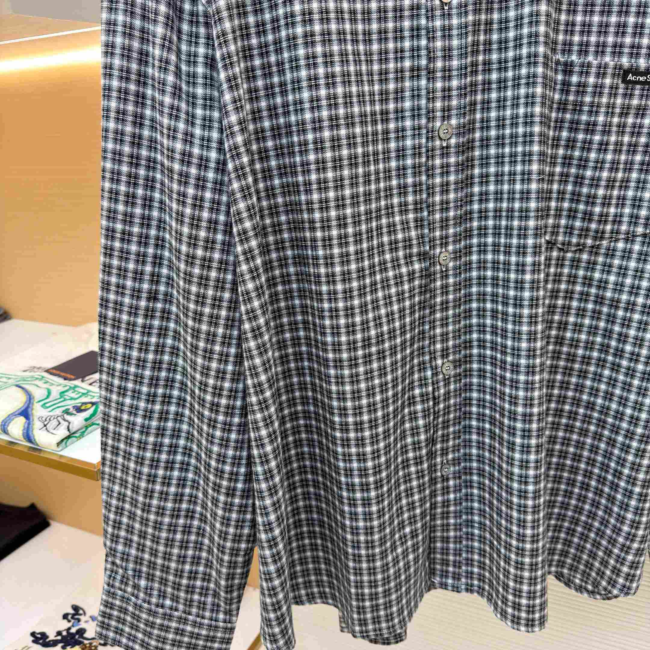 Acne Studios Flannel Button-up Shirt - FashionPlug
