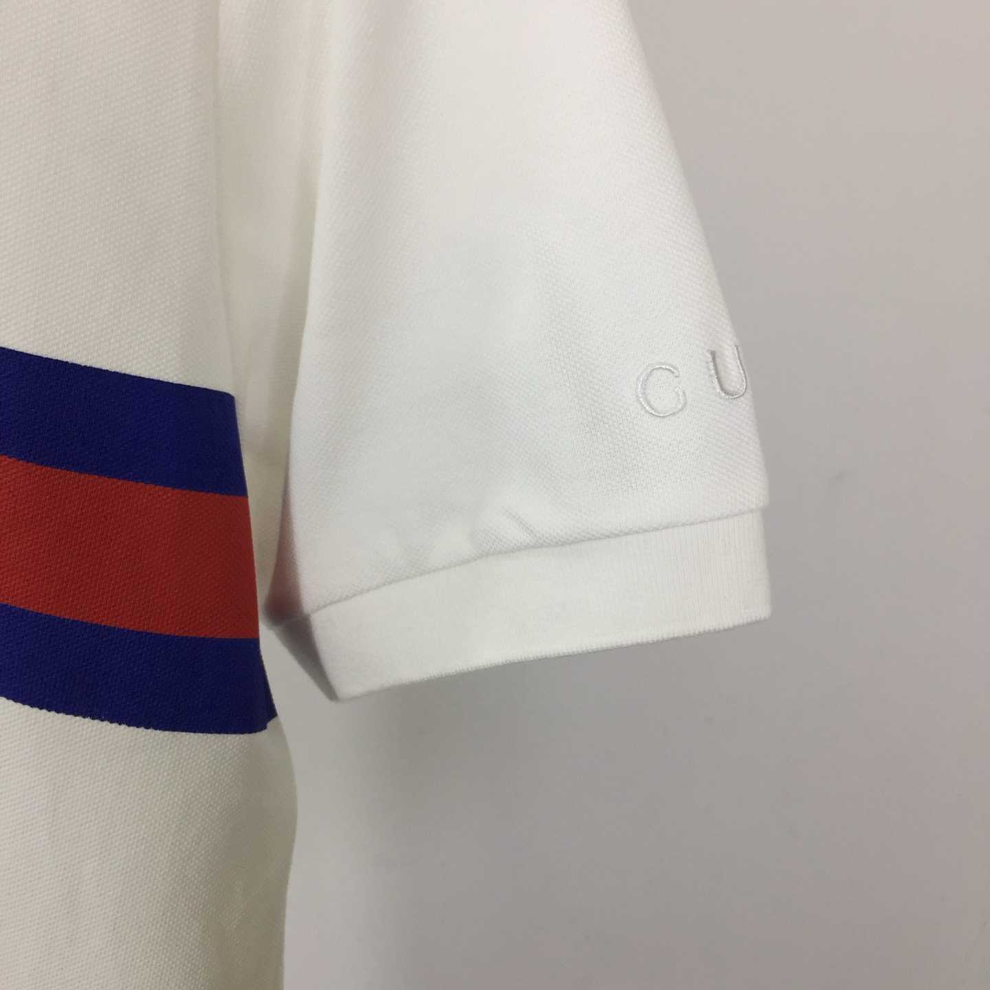 Gucci Cotton Piquet Polo Shirt With Web  - FashionPlug