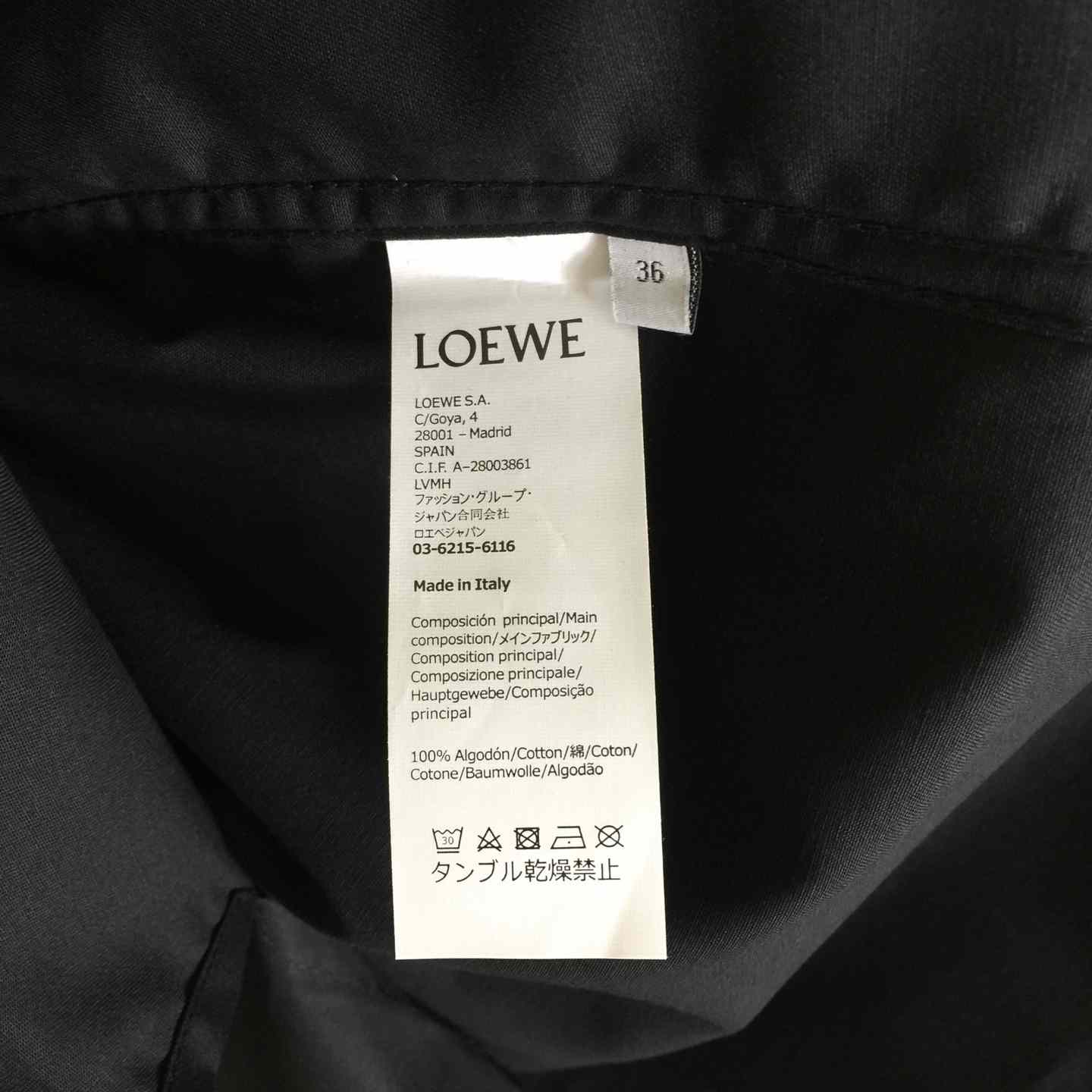 Loewe Embossed Logo Shirt - black - FashionPlug