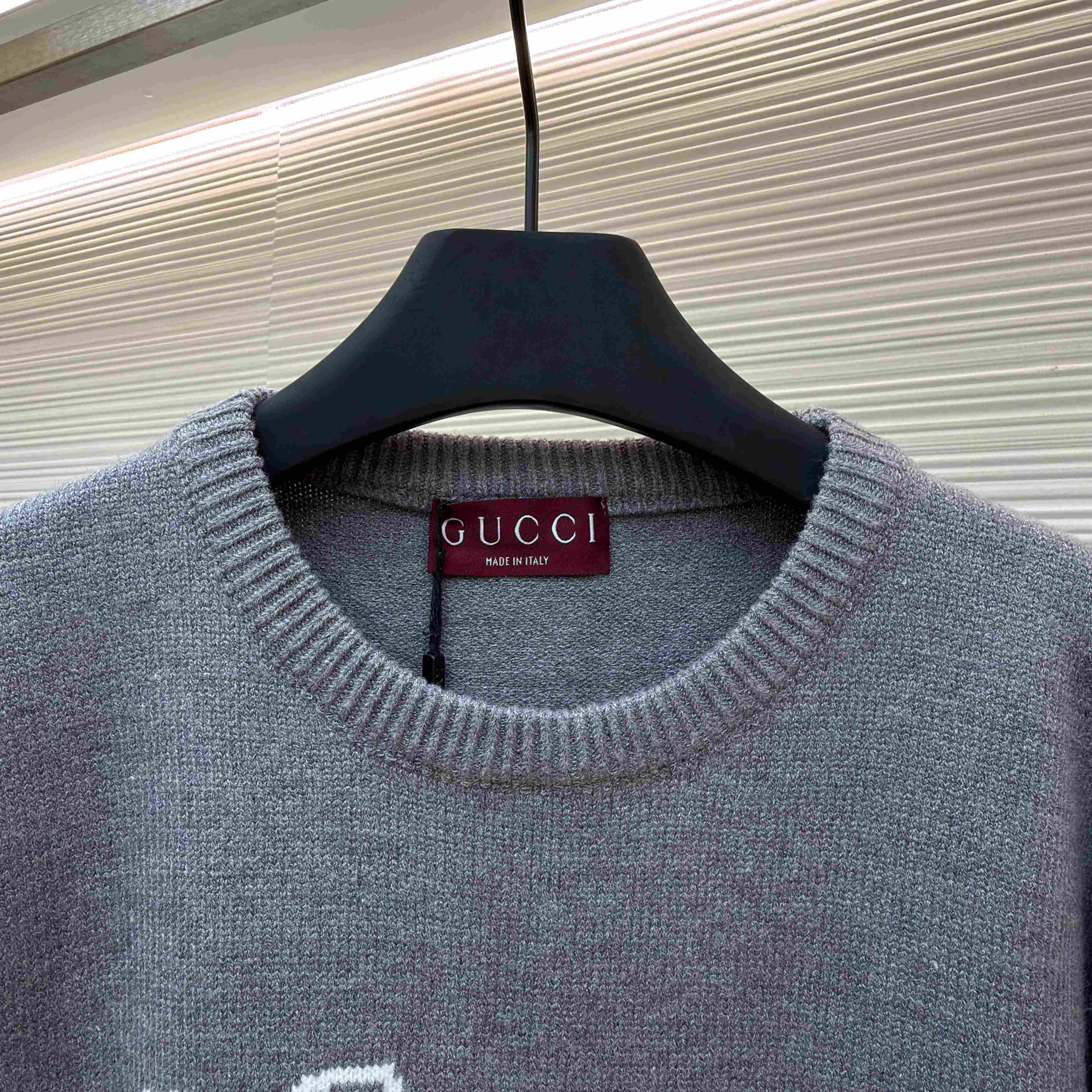 Gucci  Wool Sweater With Intarsia - FashionPlug