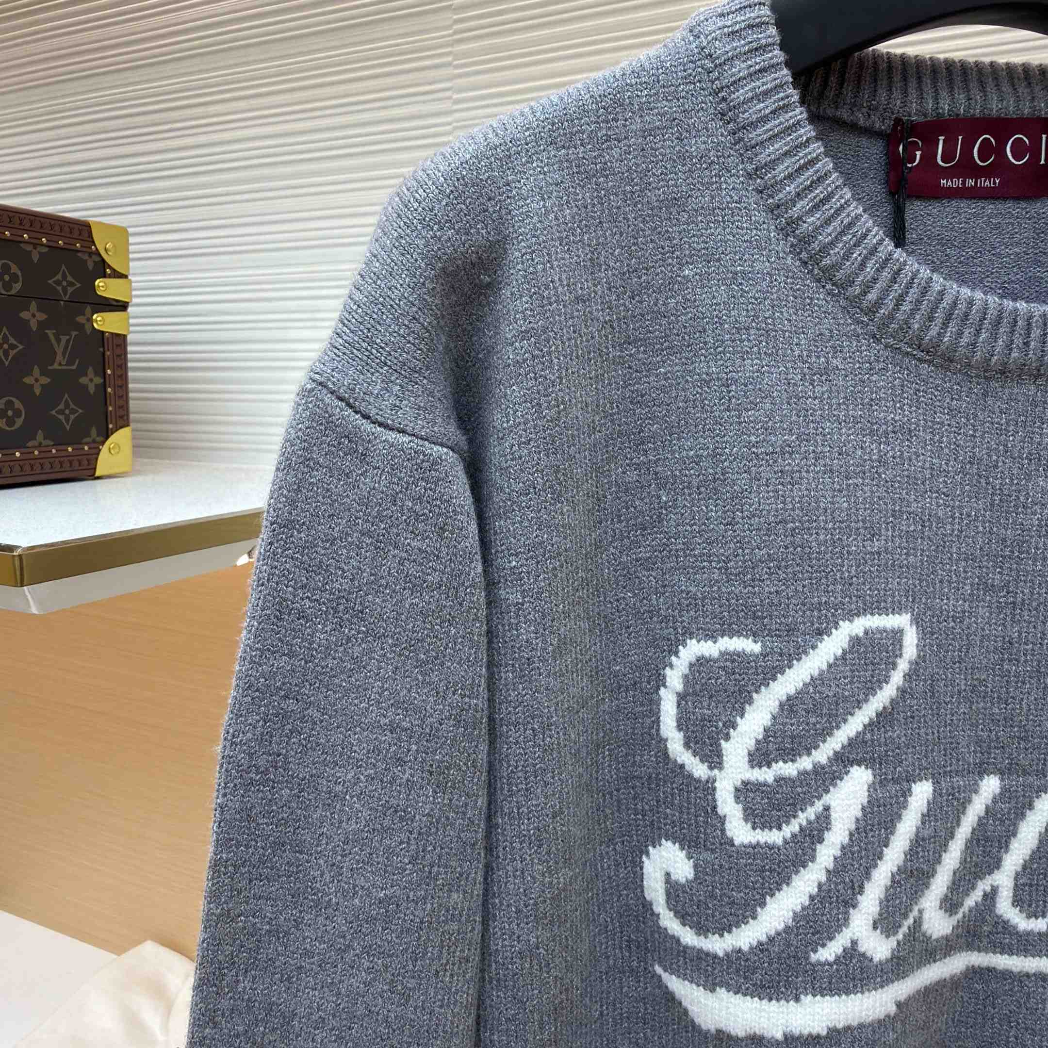 Gucci  Wool Sweater With Intarsia - FashionPlug