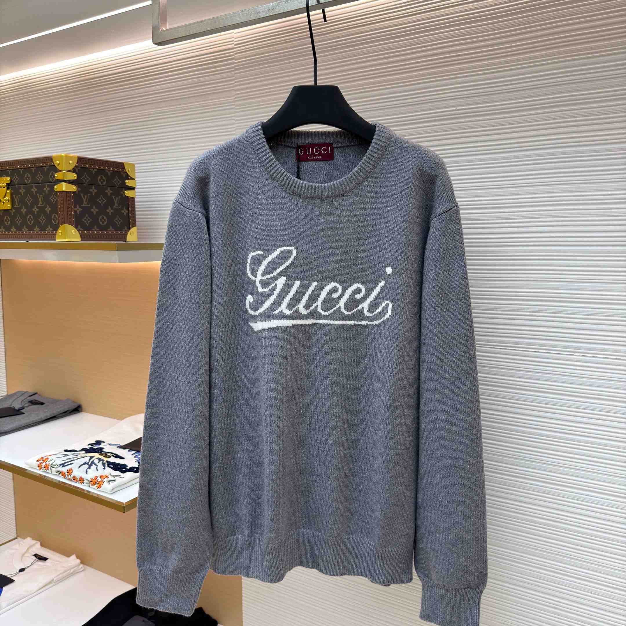Gucci  Wool Sweater With Intarsia - FashionPlug