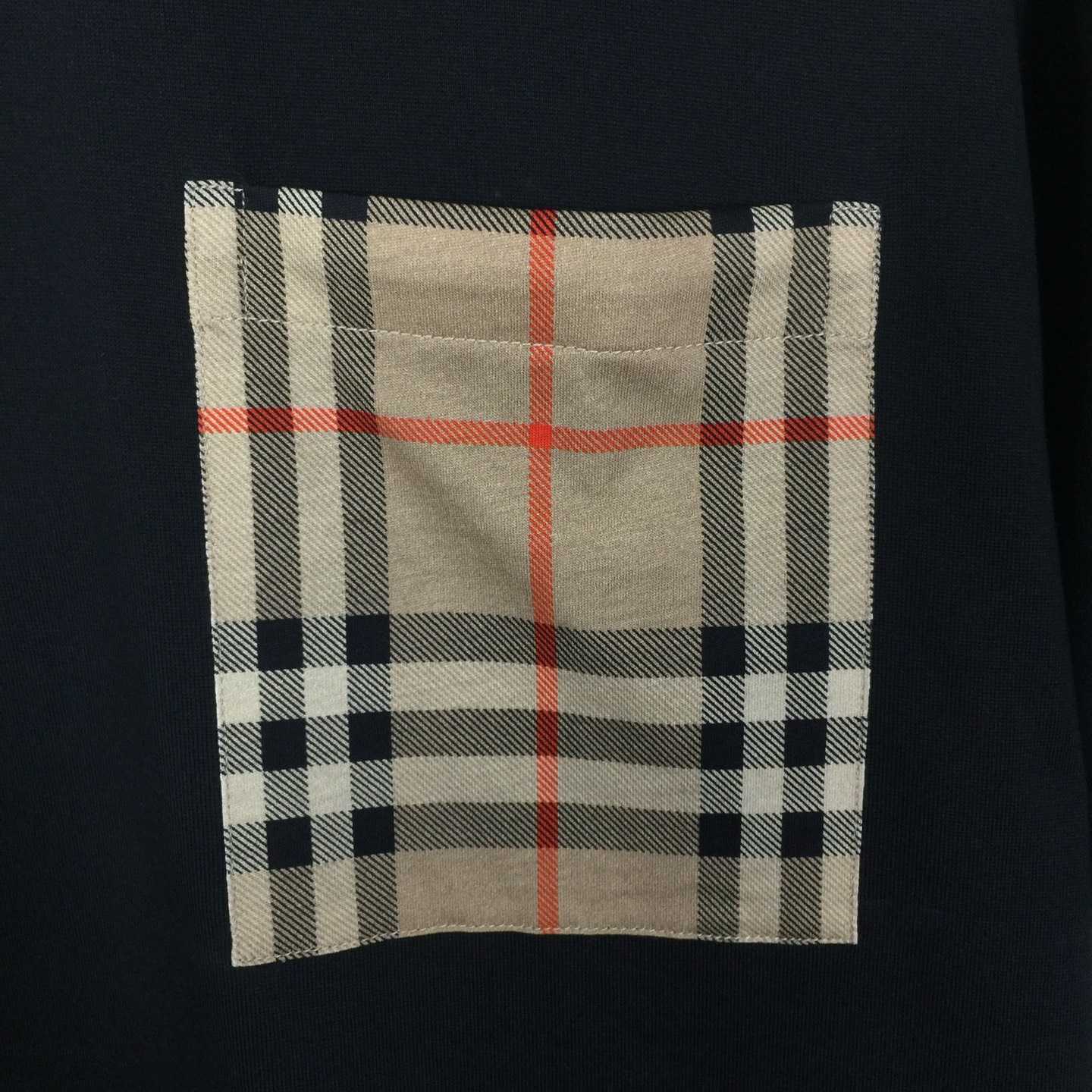 Burberry Check Pocket Cotton T-shirt - FashionPlug