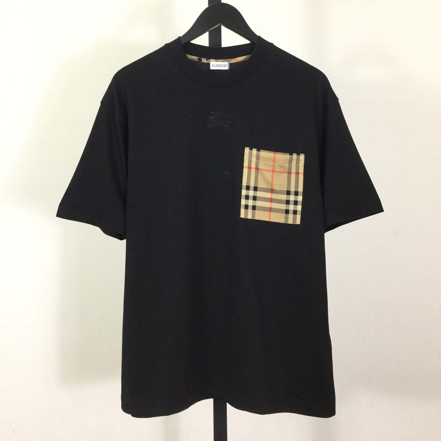 Burberry Check Pocket Cotton T-shirt - FashionPlug