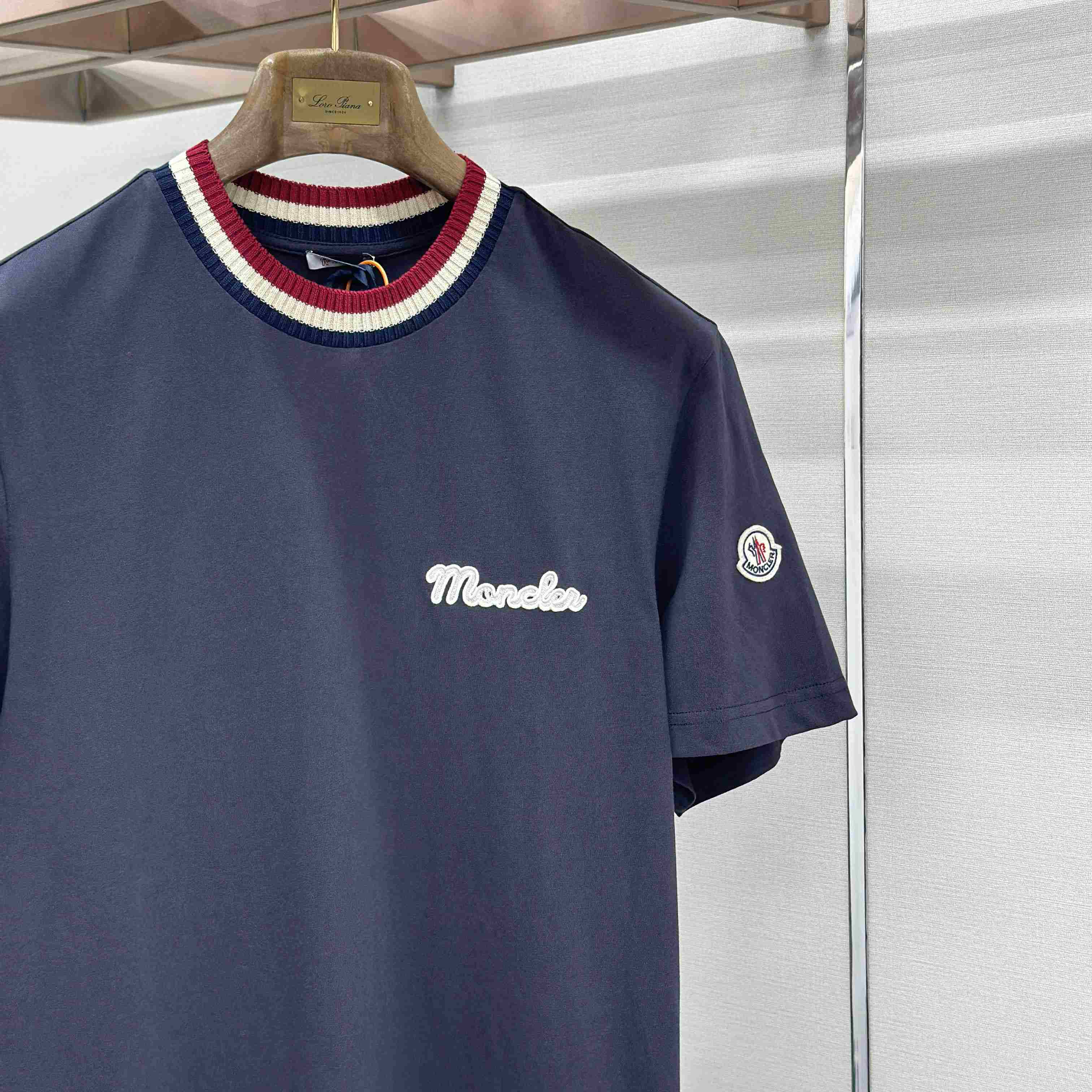 Moncler Embroidered Logo Cotton T-Shirt - FashionPlug