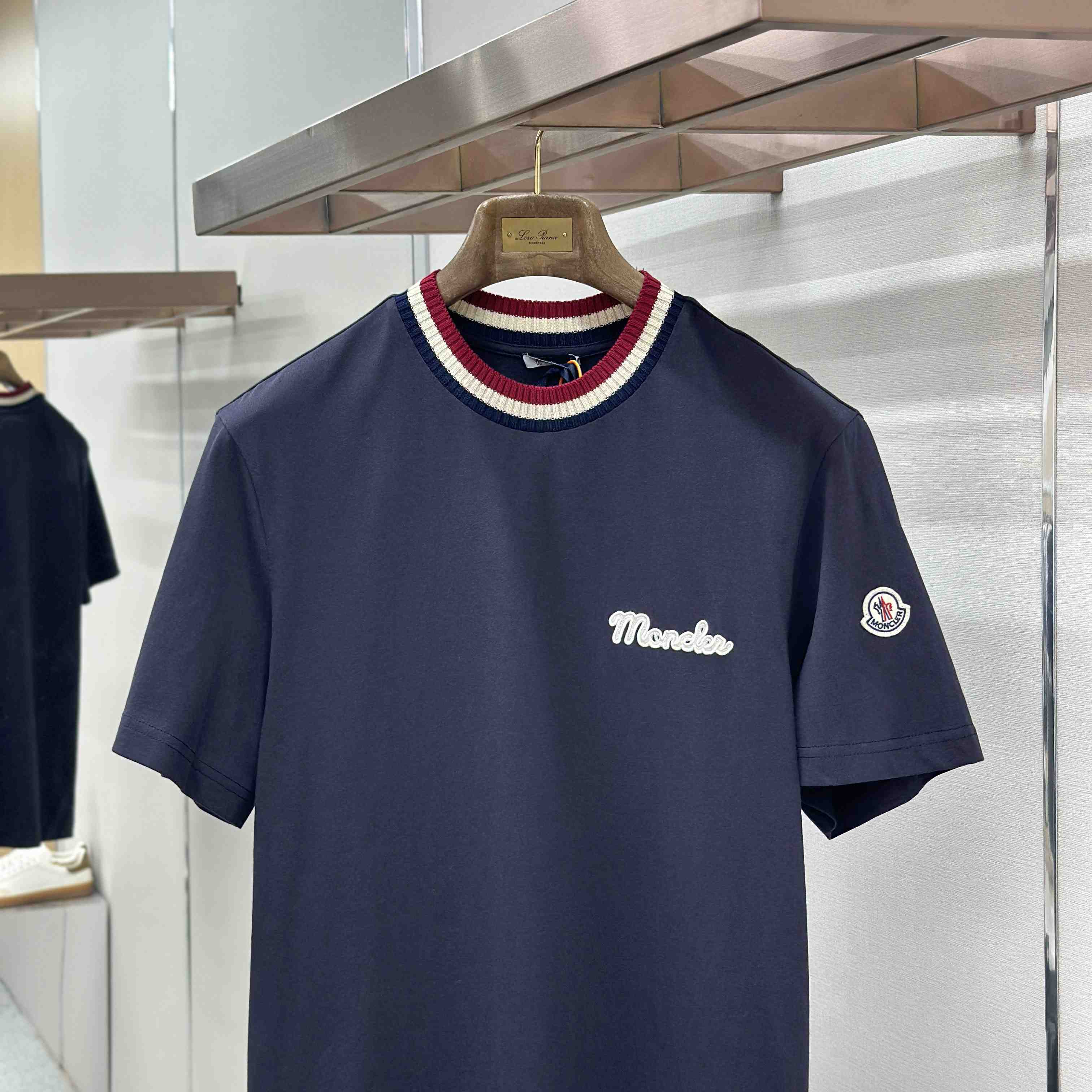 Moncler Embroidered Logo Cotton T-Shirt - FashionPlug