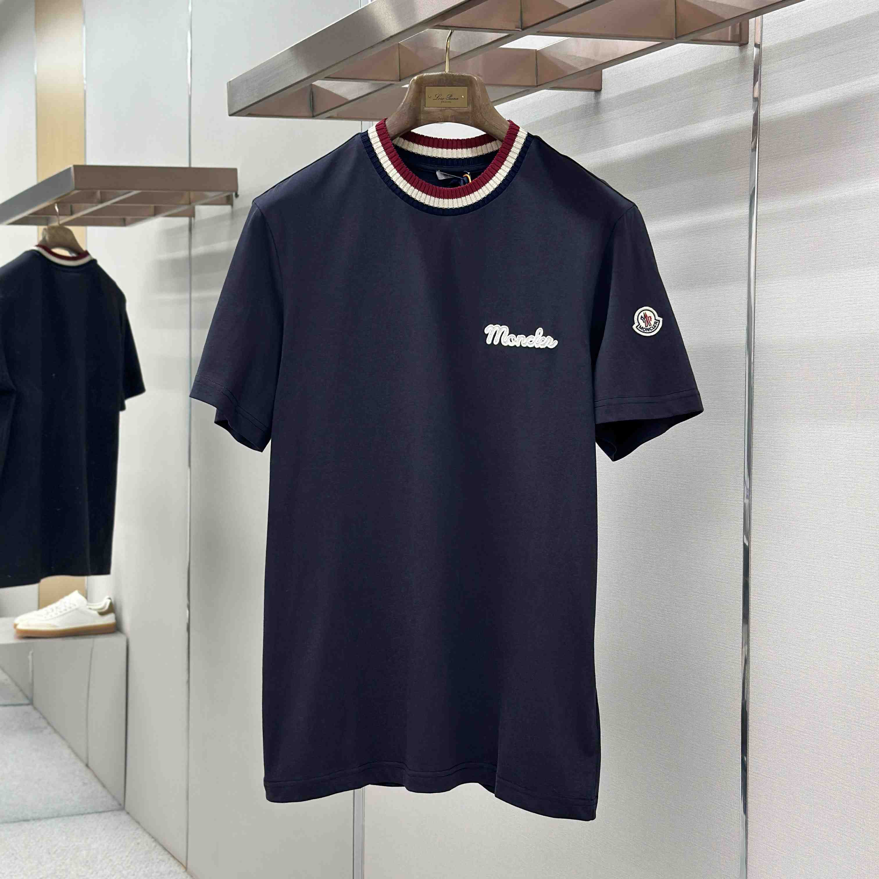 Moncler Embroidered Logo Cotton T-Shirt - FashionPlug