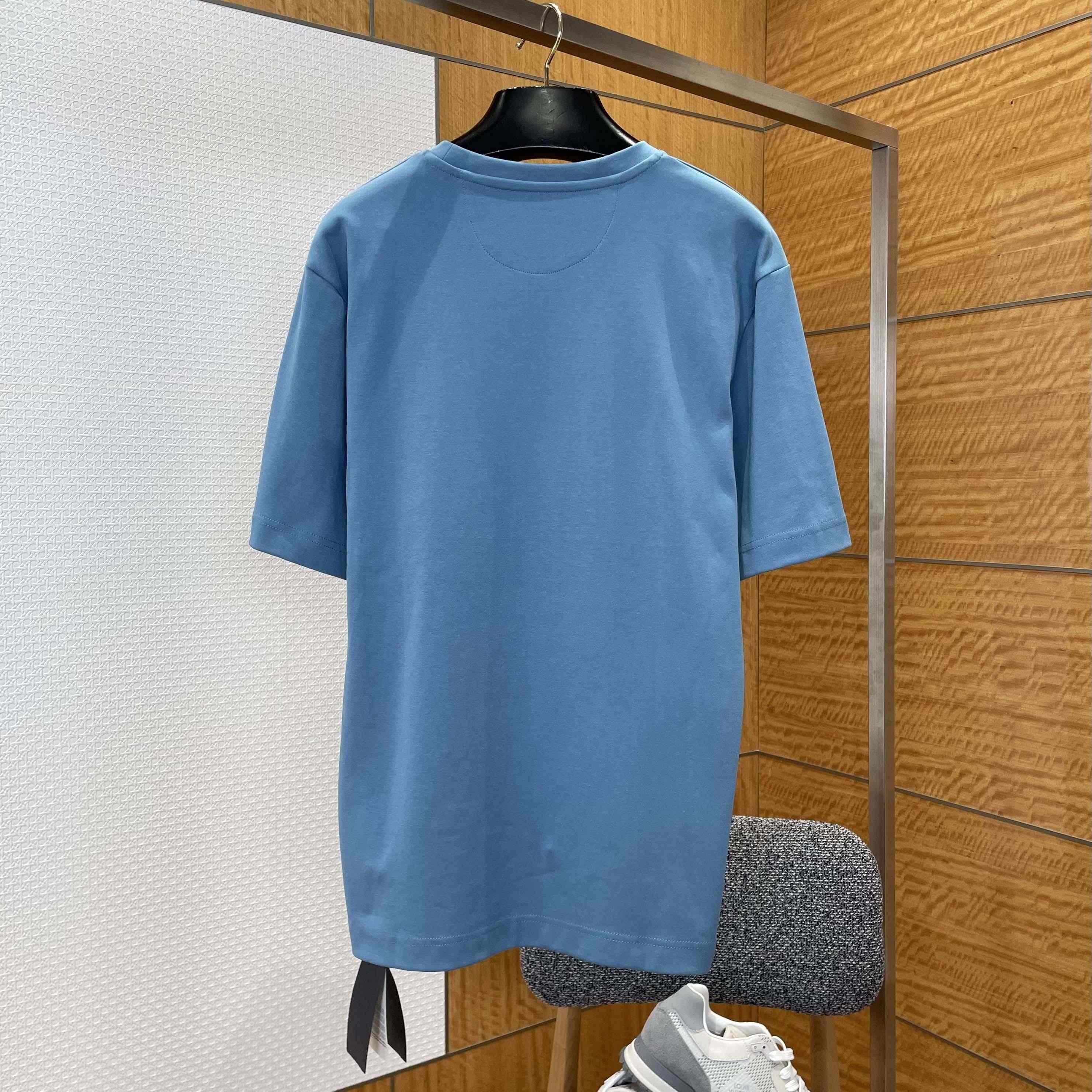 Fendi Light Blue Cotton T-shirt - FashionPlug