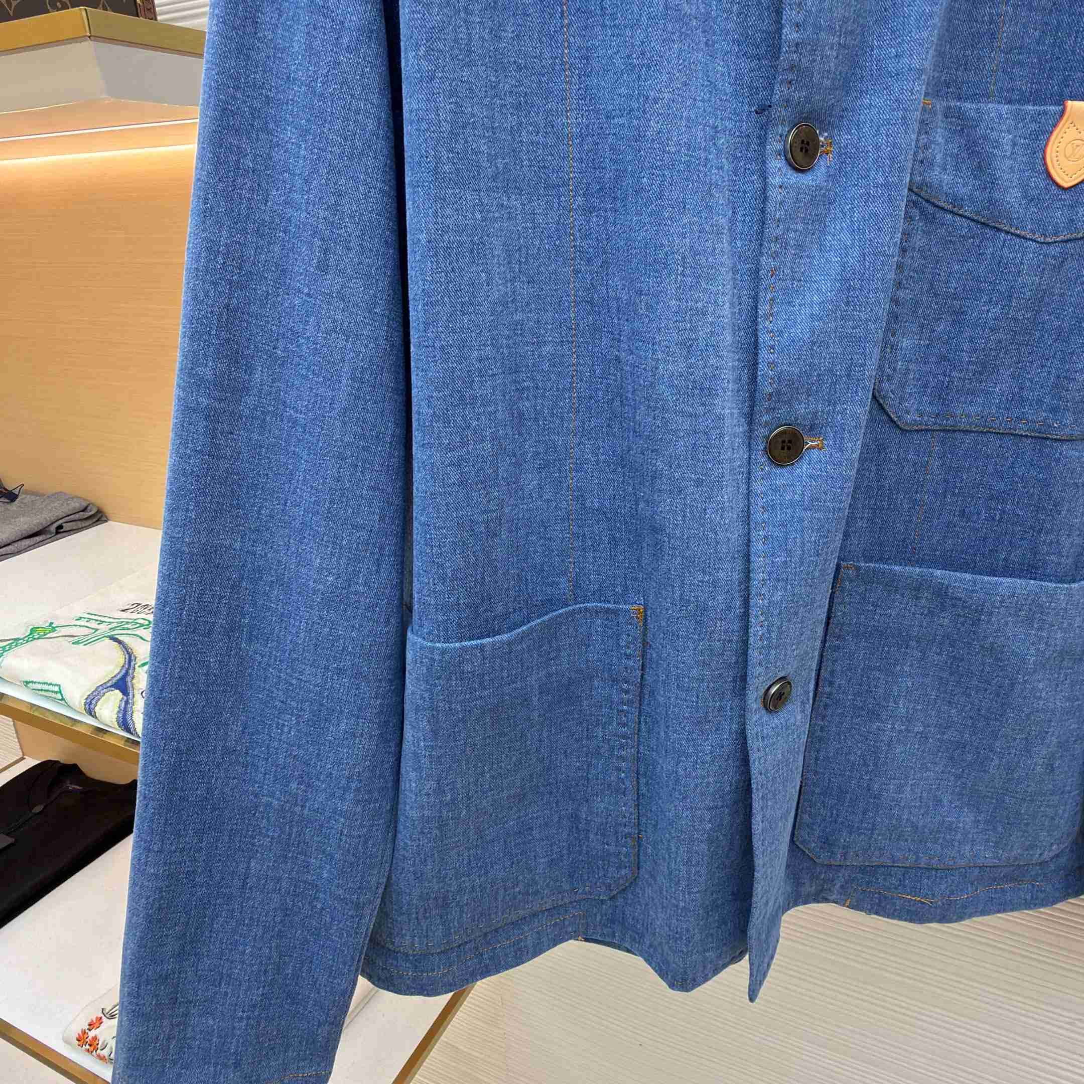 Louis Vuitton Silk-Blend Denim Workwear Jacket - FashionPlug