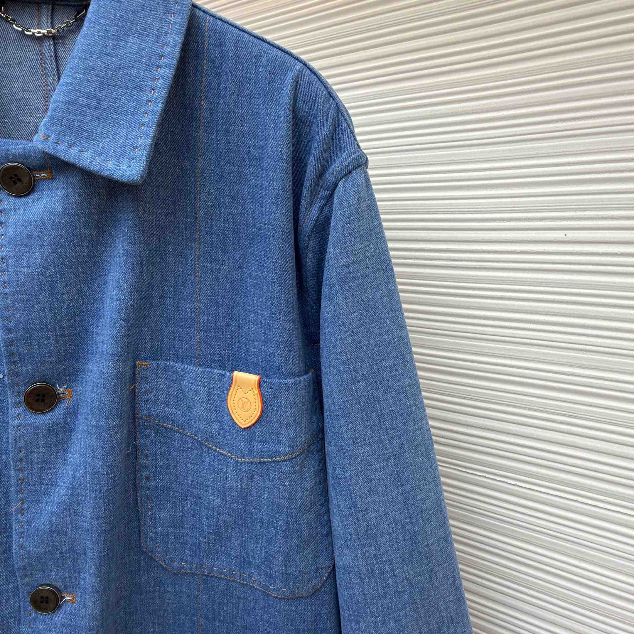 Louis Vuitton Silk-Blend Denim Workwear Jacket - FashionPlug