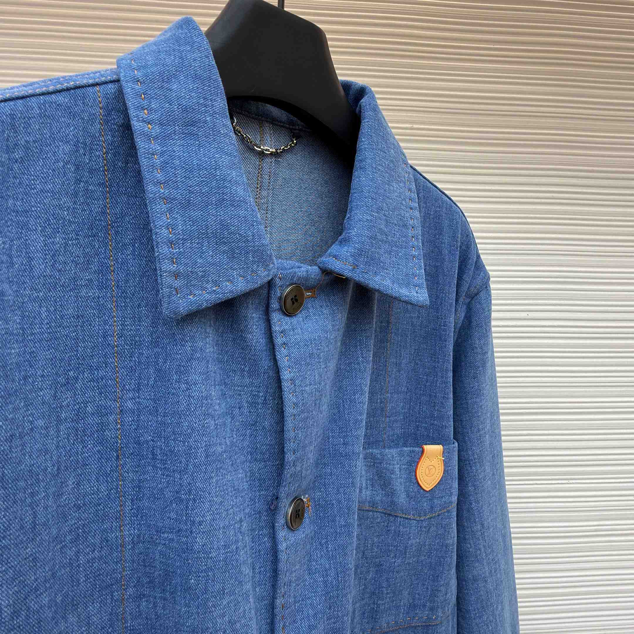 Louis Vuitton Silk-Blend Denim Workwear Jacket - FashionPlug
