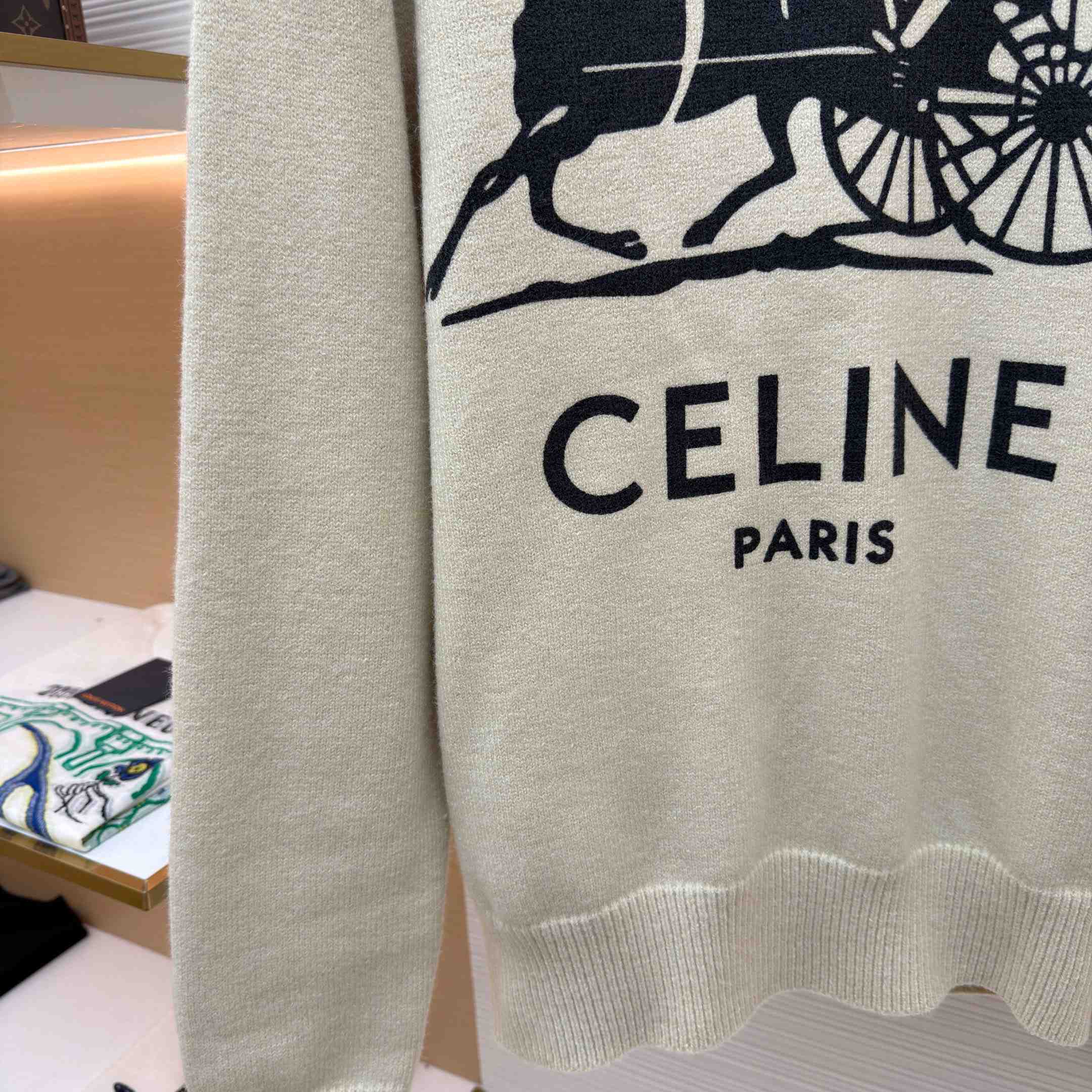 Celine Crewneck Sweater IN Cashmere - FashionPlug