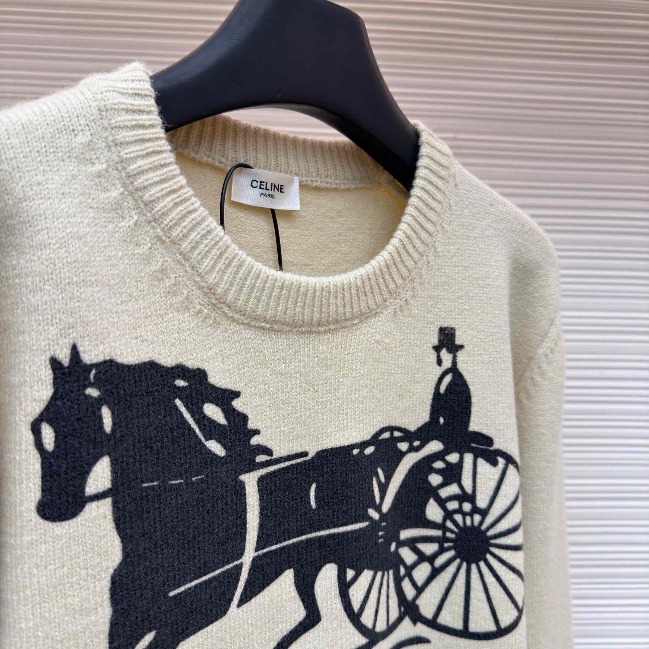 Celine Crewneck Sweater IN Cashmere - FashionPlug