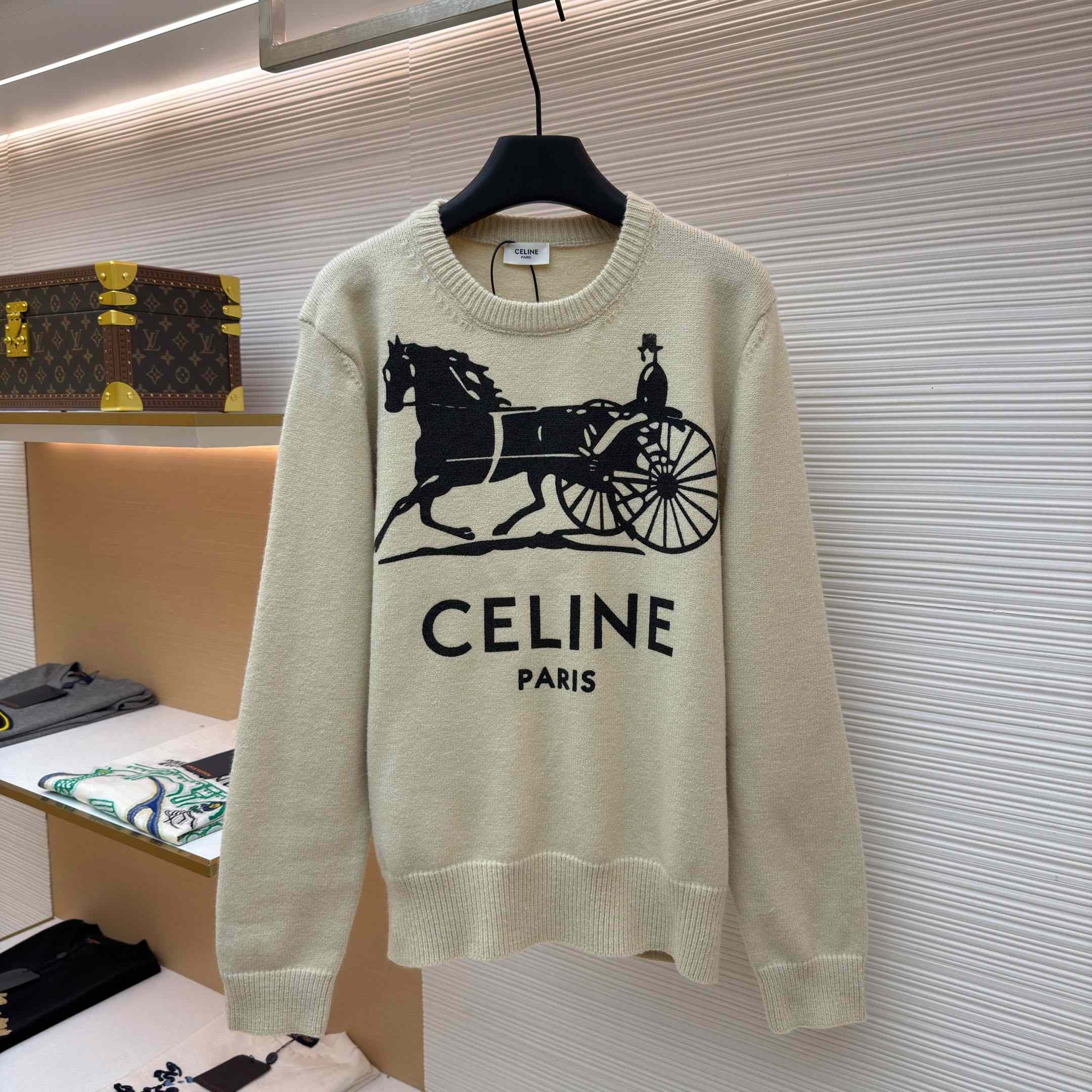 Celine Crewneck Sweater IN Cashmere - FashionPlug