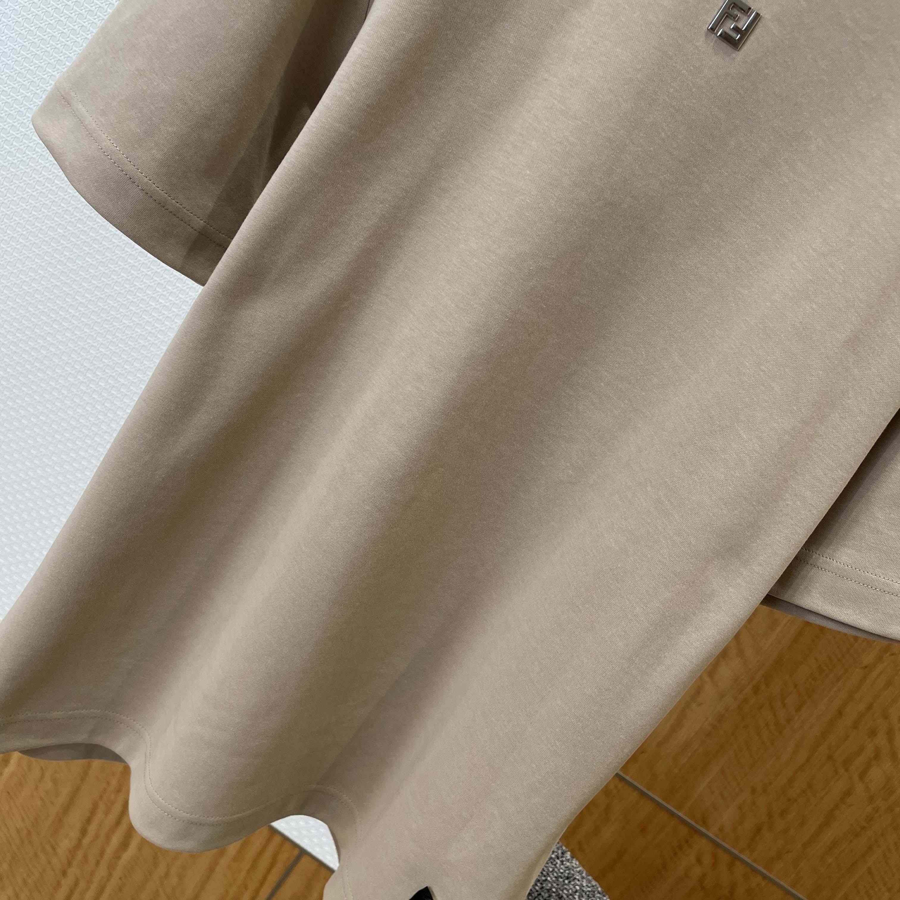 Fendi Beige Cotton T-shirt - FashionPlug