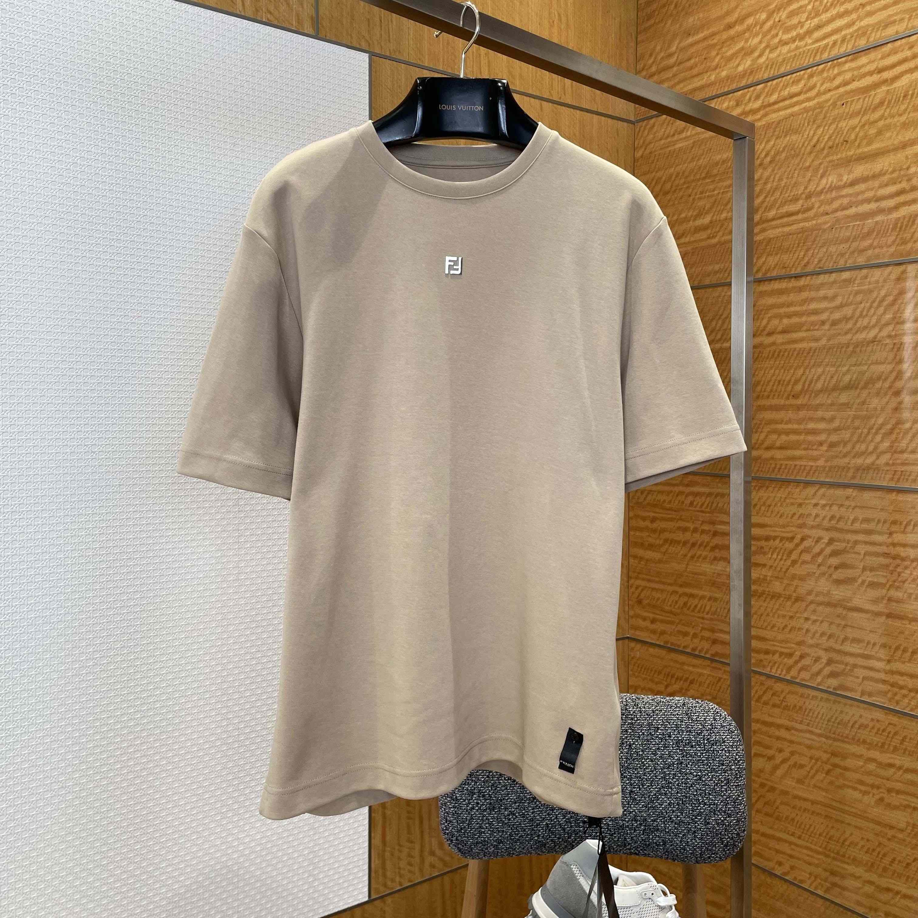 Fendi Beige Cotton T-shirt - FashionPlug