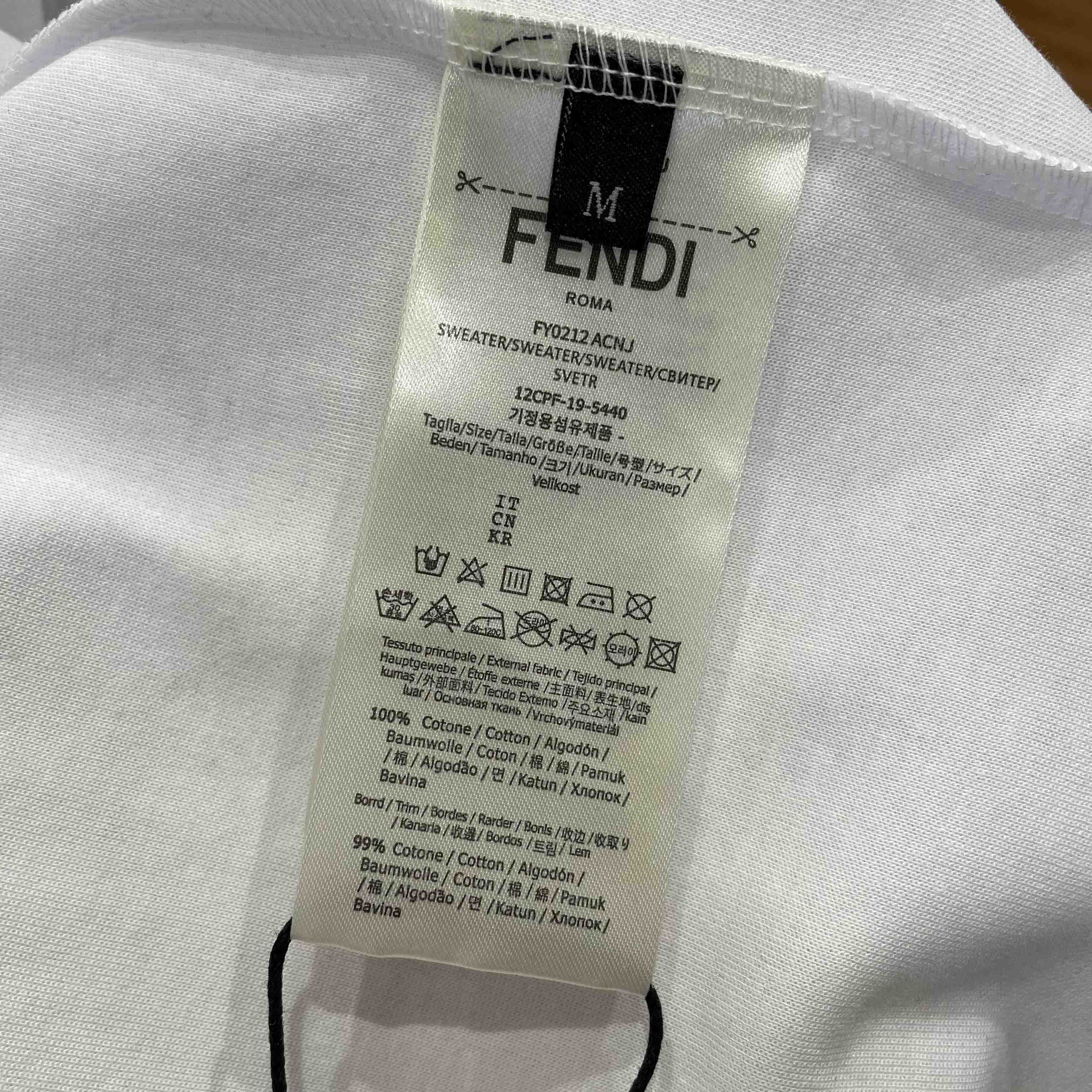 Fendi White Cotton T-shirt - FashionPlug