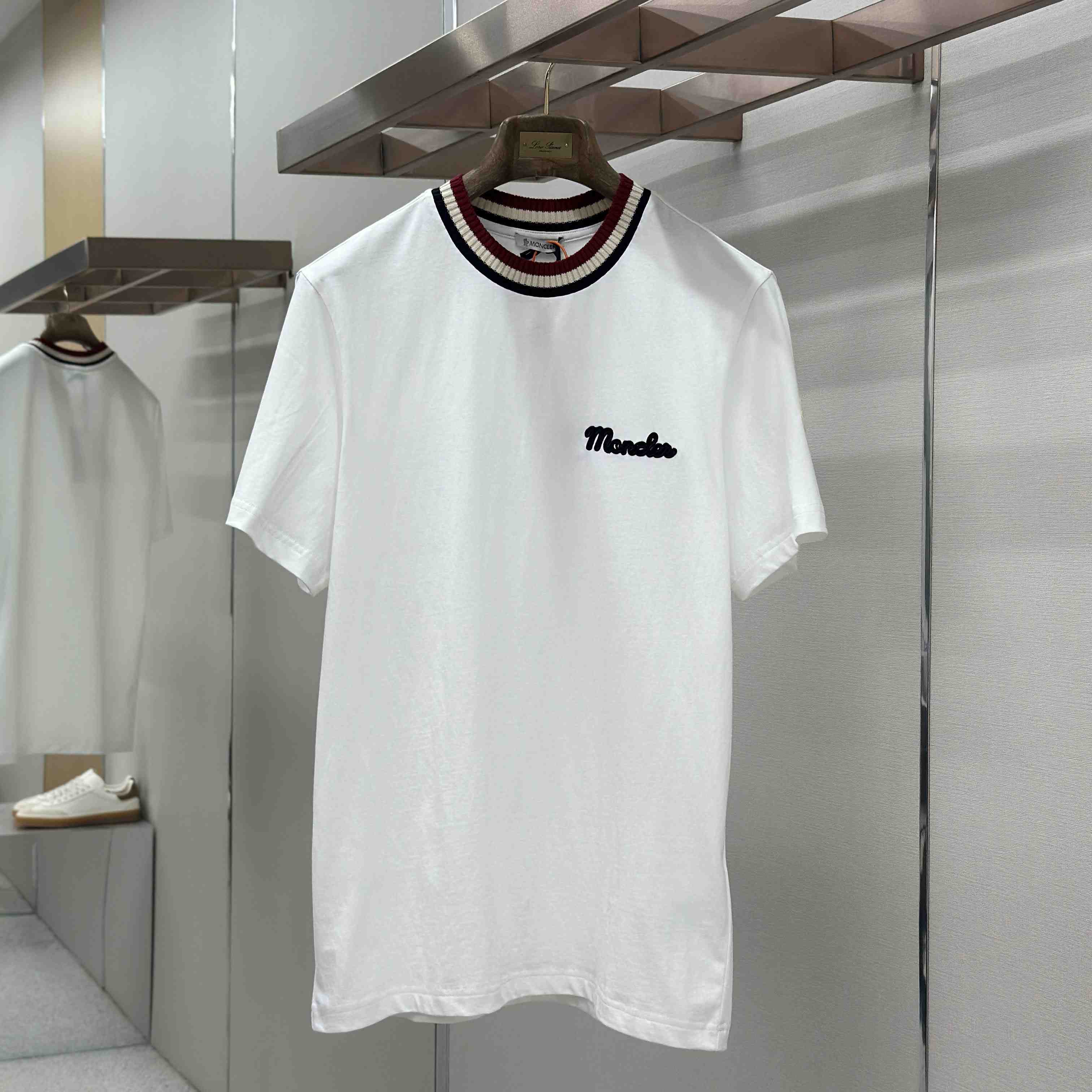 Moncler Embroidered Logo Cotton T-Shirt - FashionPlug