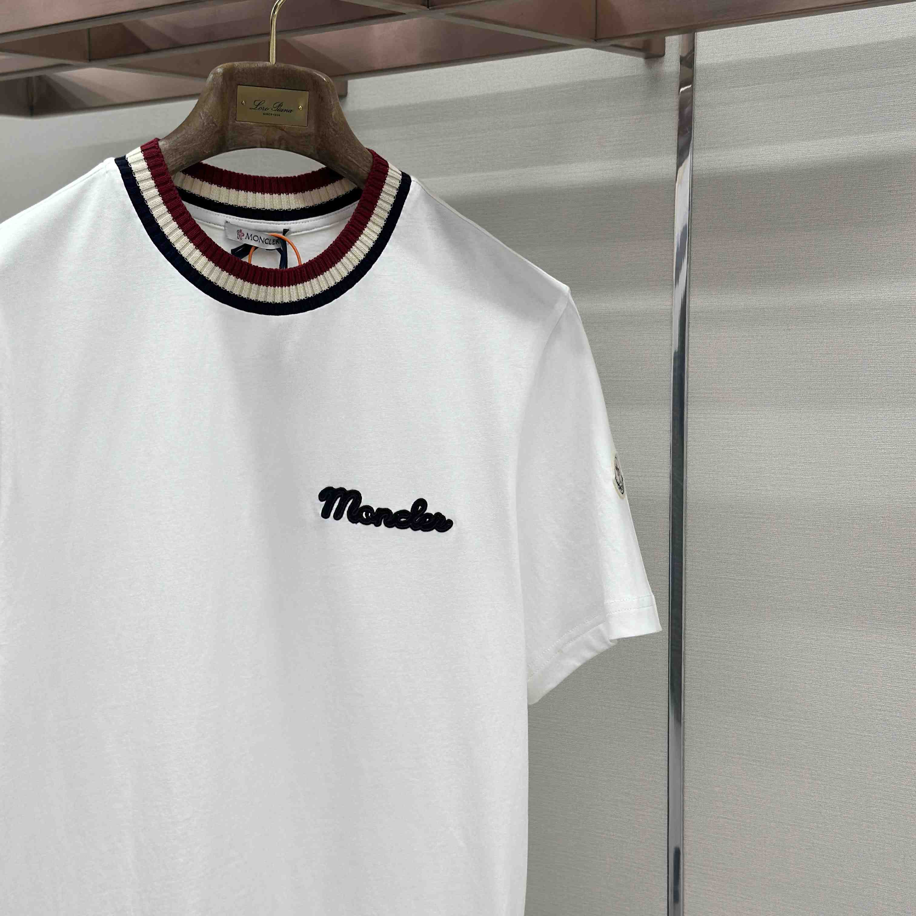 Moncler Embroidered Logo Cotton T-Shirt - FashionPlug