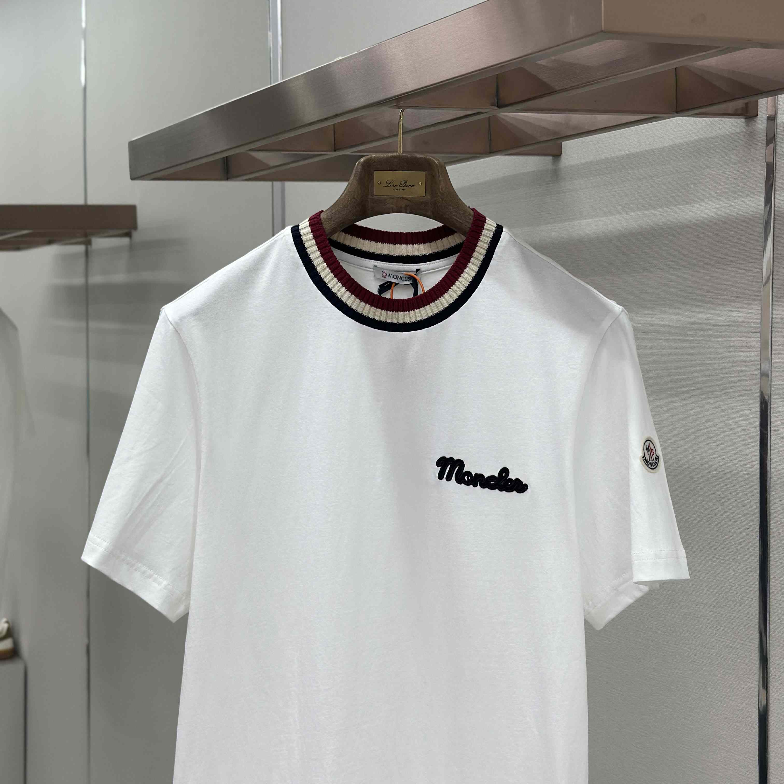 Moncler Embroidered Logo Cotton T-Shirt - FashionPlug