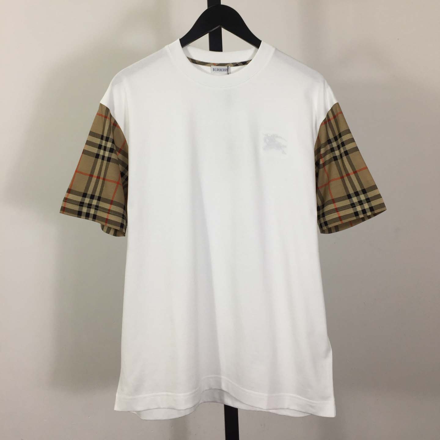 Burberry Vintage Check Sleeve Oversized T-Shirt 'White' - FashionPlug