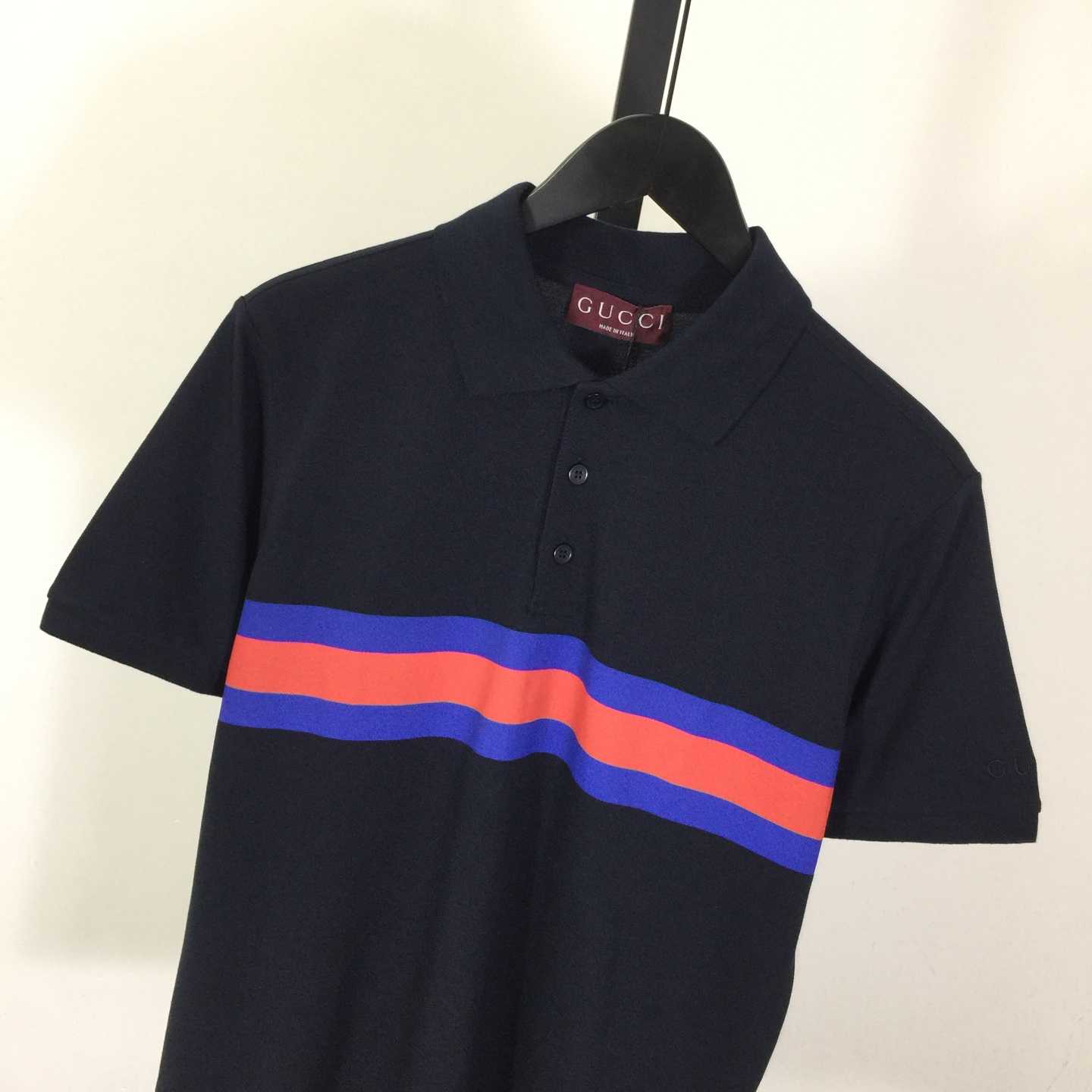 Gucci Cotton Piquet Polo Shirt With Web  - FashionPlug