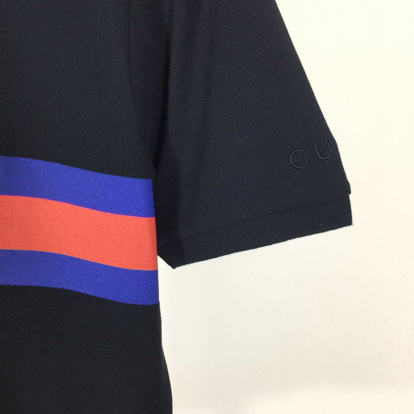 Gucci Cotton Piquet Polo Shirt With Web  - FashionPlug