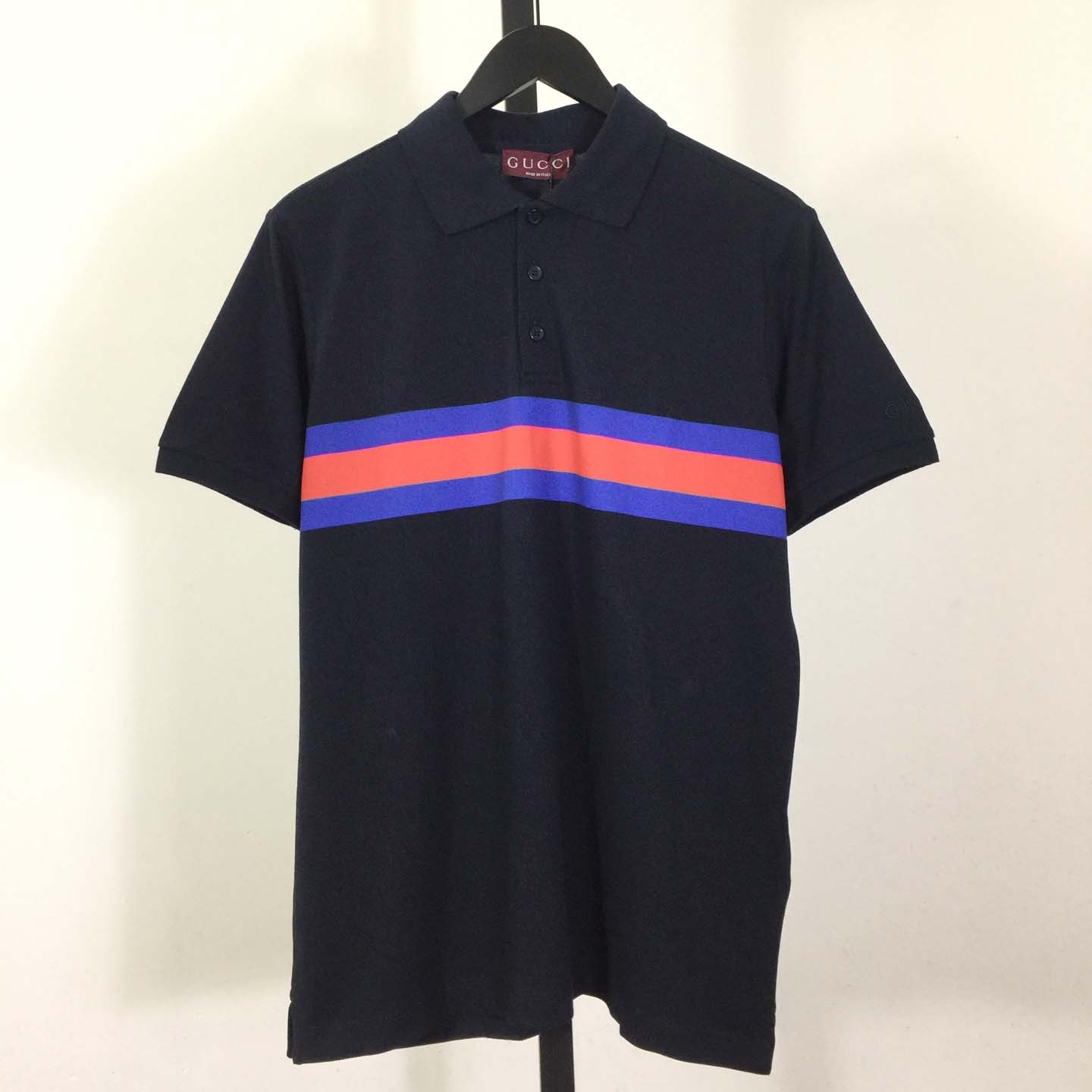 Gucci Cotton Piquet Polo Shirt With Web  - FashionPlug