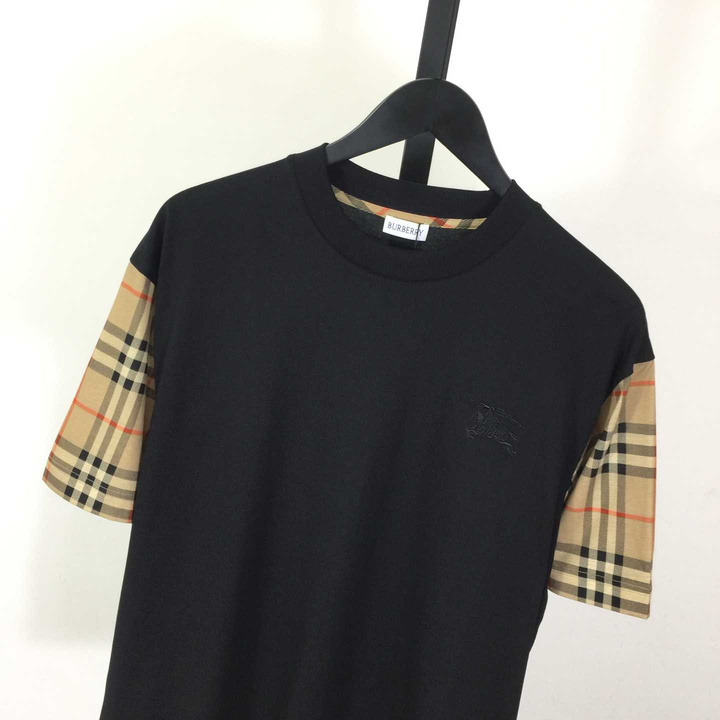 Burberry Vintage Check Sleeve Oversized T-Shirt 'Black' - FashionPlug