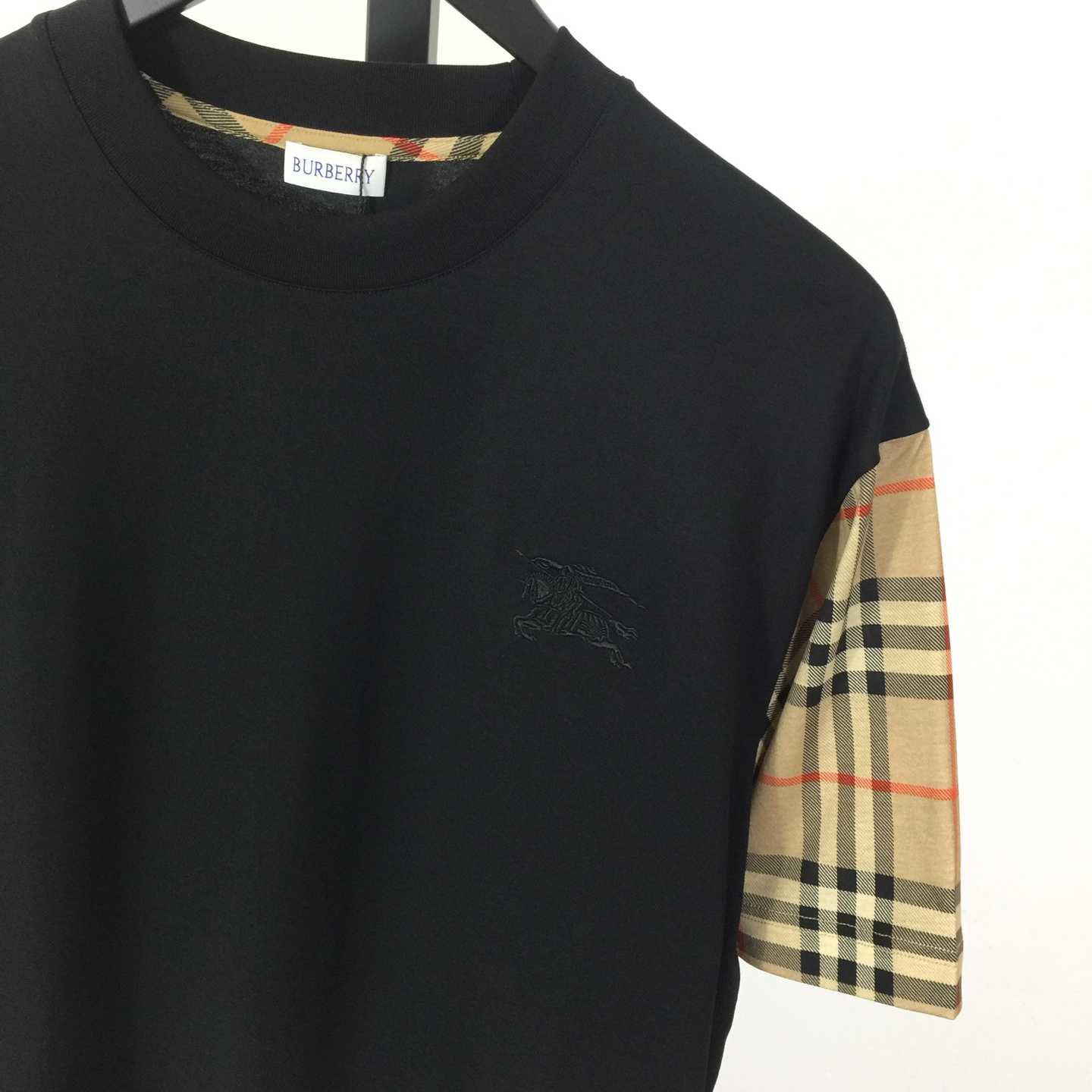 Burberry Vintage Check Sleeve Oversized T-Shirt 'Black' - FashionPlug