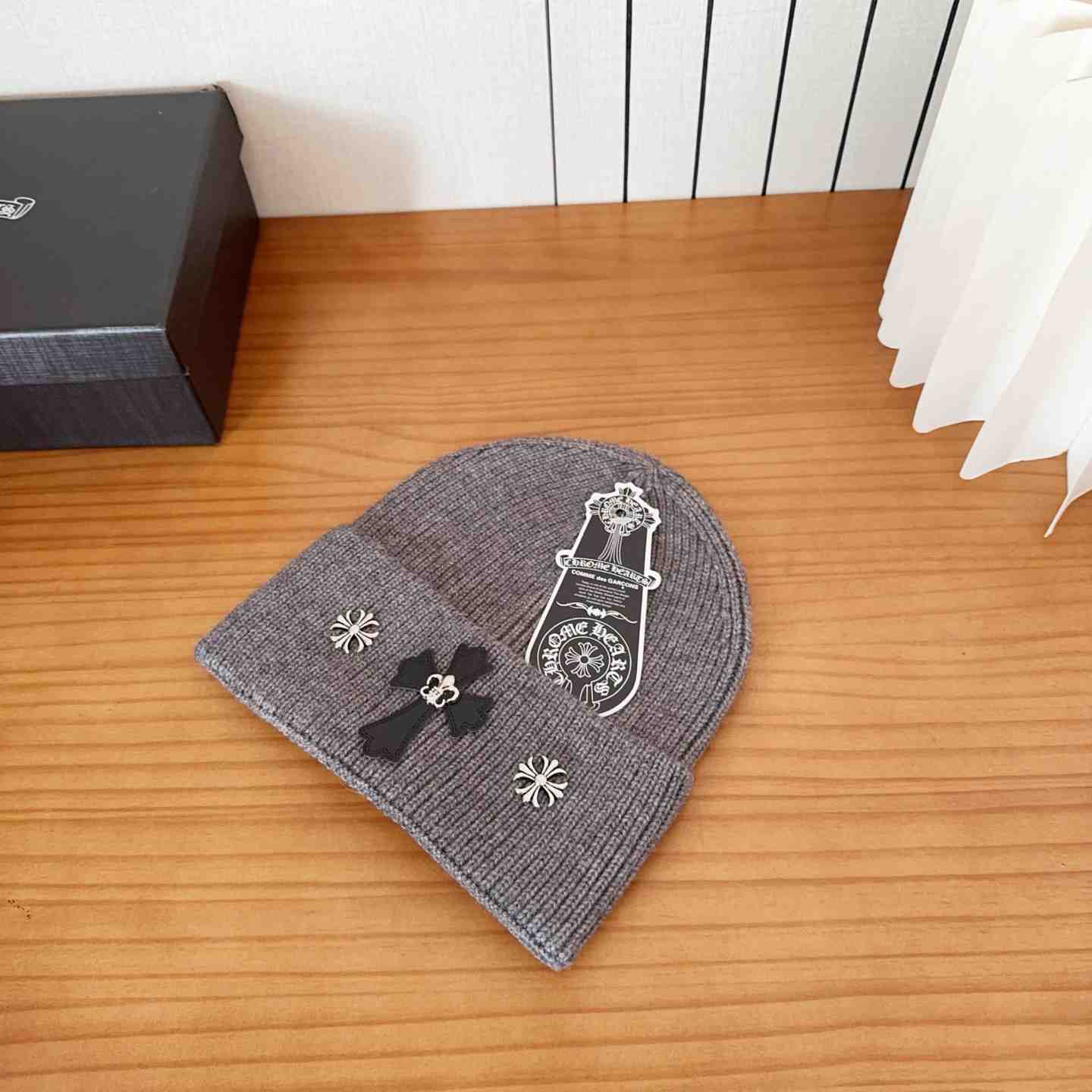 Chrome Heart Beanie Grey - FashionPlug